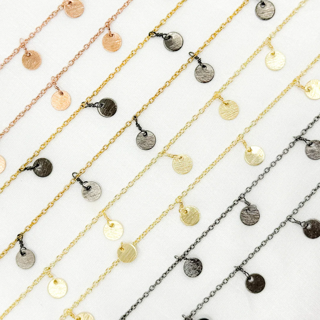 302D. Disc Shape 6mm Dangle Wire Chain - Image 3