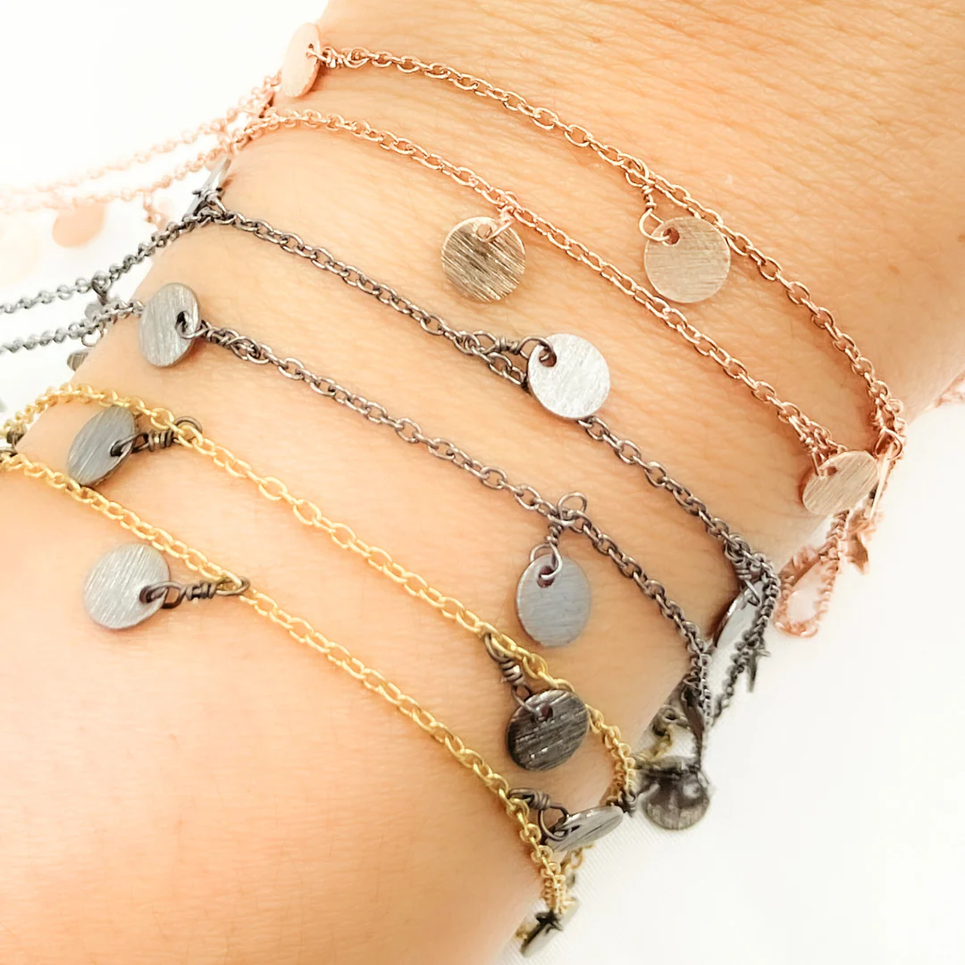 302D. Disc Shape 6mm Dangle Wire Chain - Image 6
