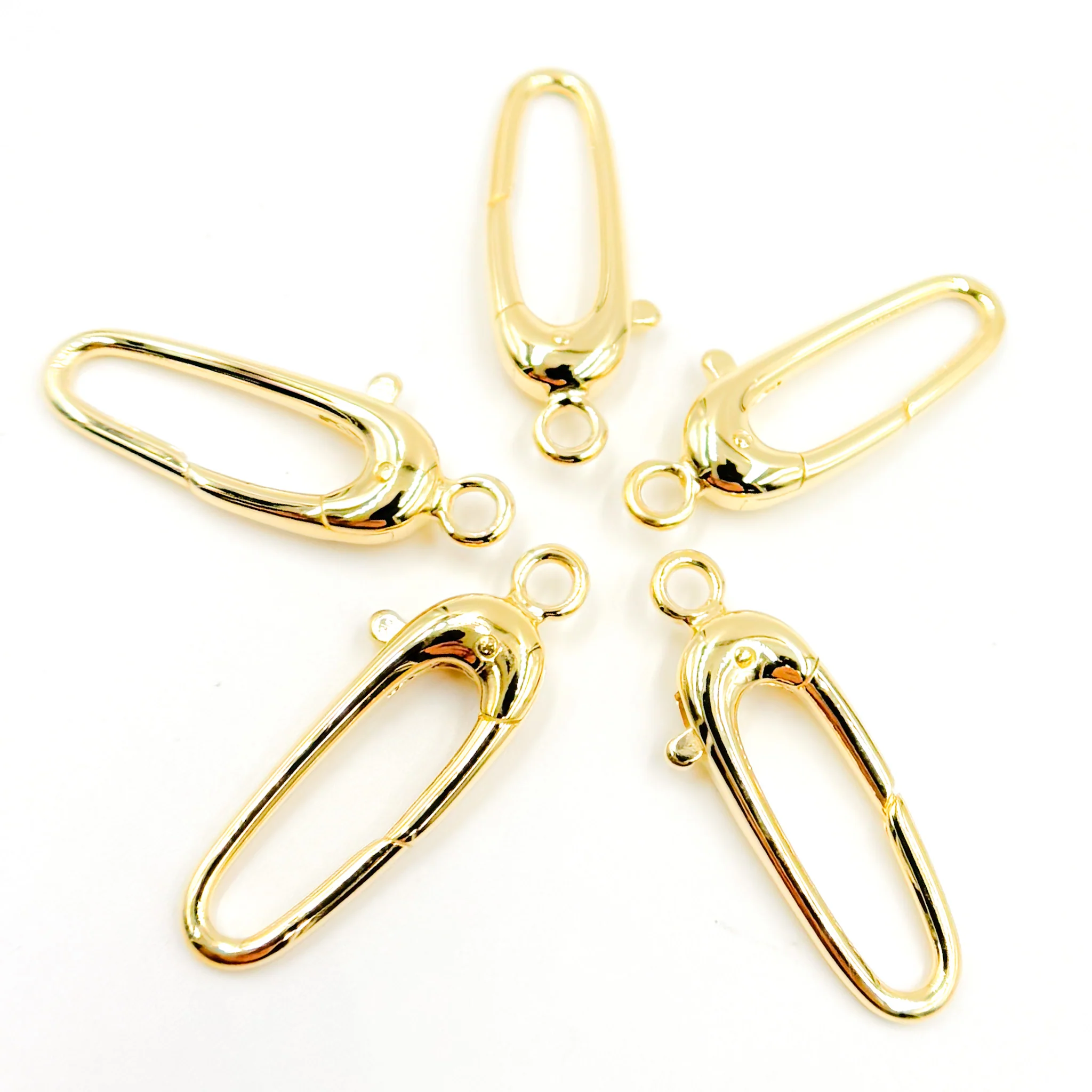 319GP. 30MM Gold-plated Sterling Silver Oval Clasp - Image 3