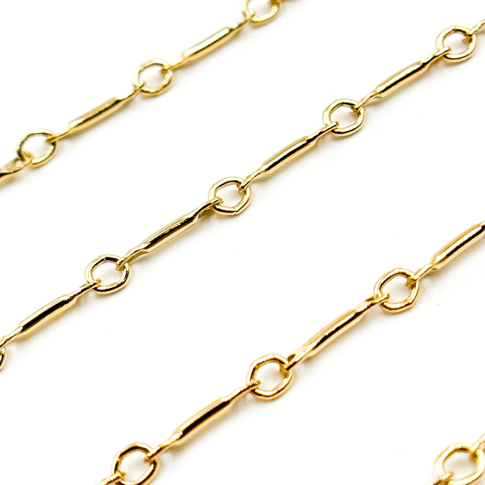 40/361B-14K. 14K Solid Yellow Gold Bar Chain - Image 2