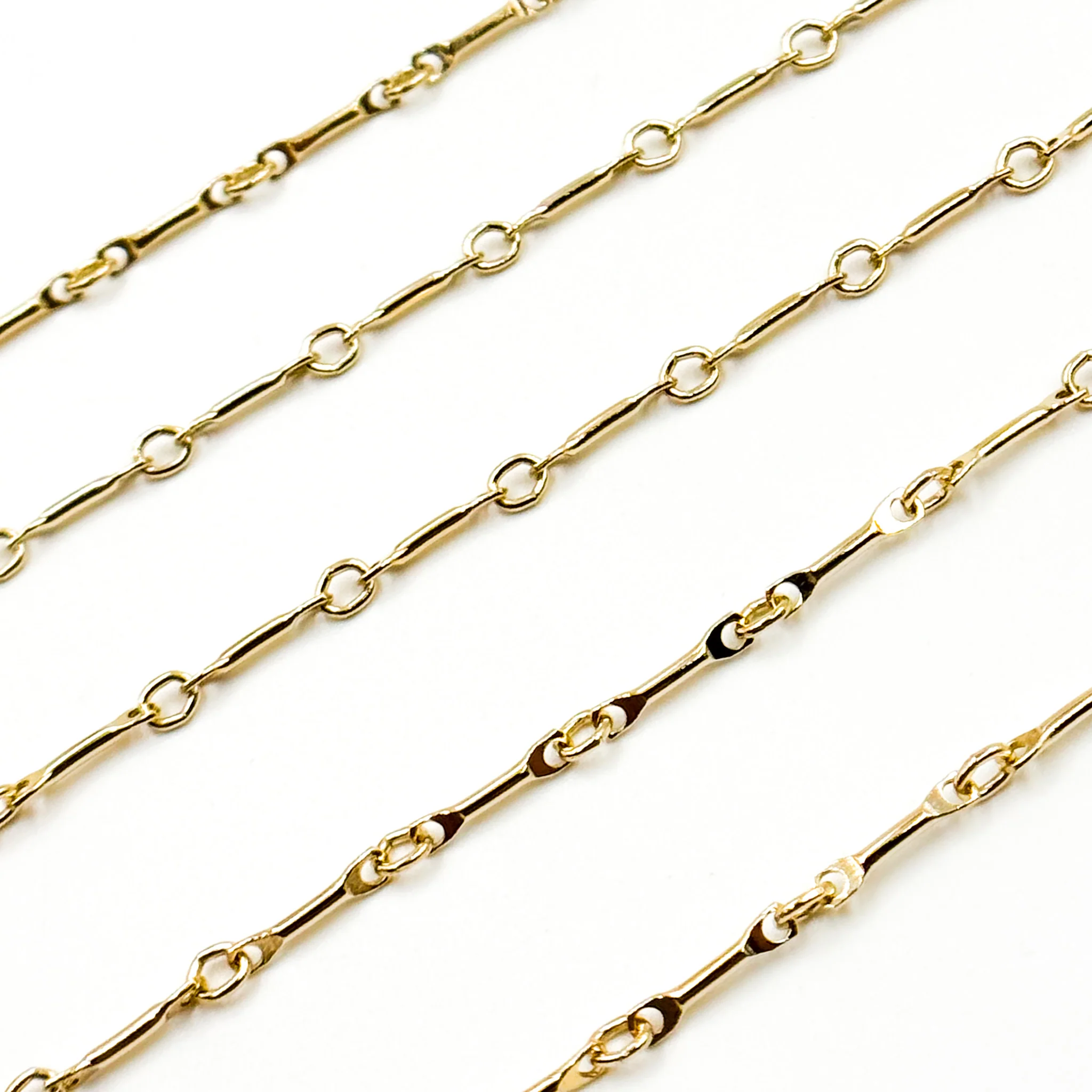 40/361B-14K. 14K Solid Yellow Gold Bar Chain - Image 6