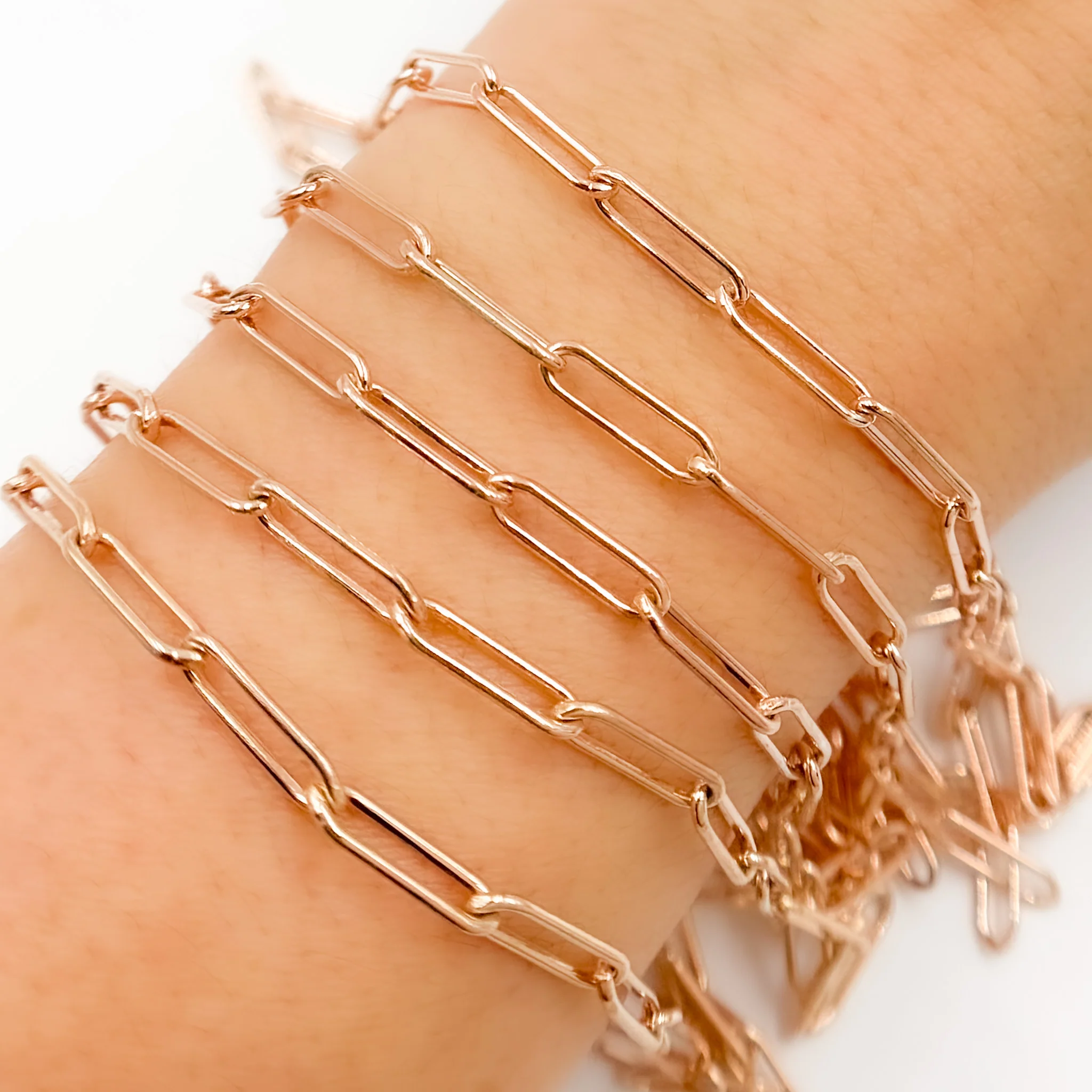 4002RGP. Rose Gold Plated Paperclip Chain