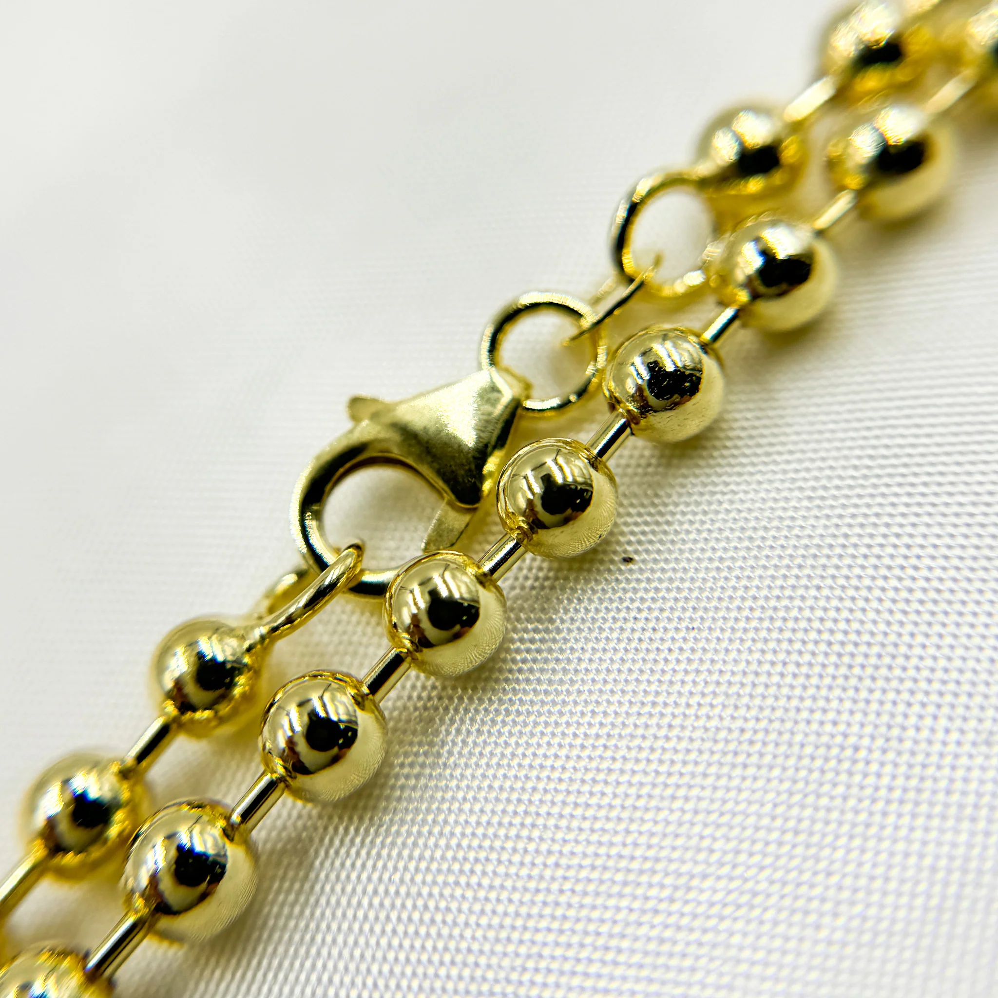 400CP. 14K Solid Gold Ball Necklace 4mm - Image 4