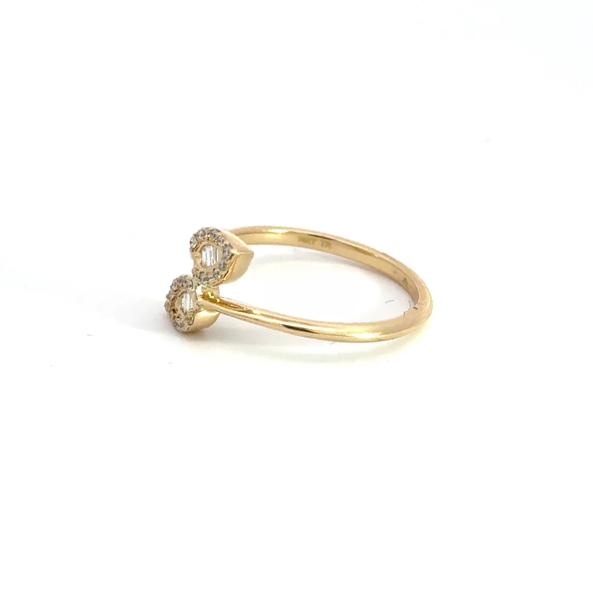 RN122240. 14k Solid Gold Diamond Leaves Ring - Image 3
