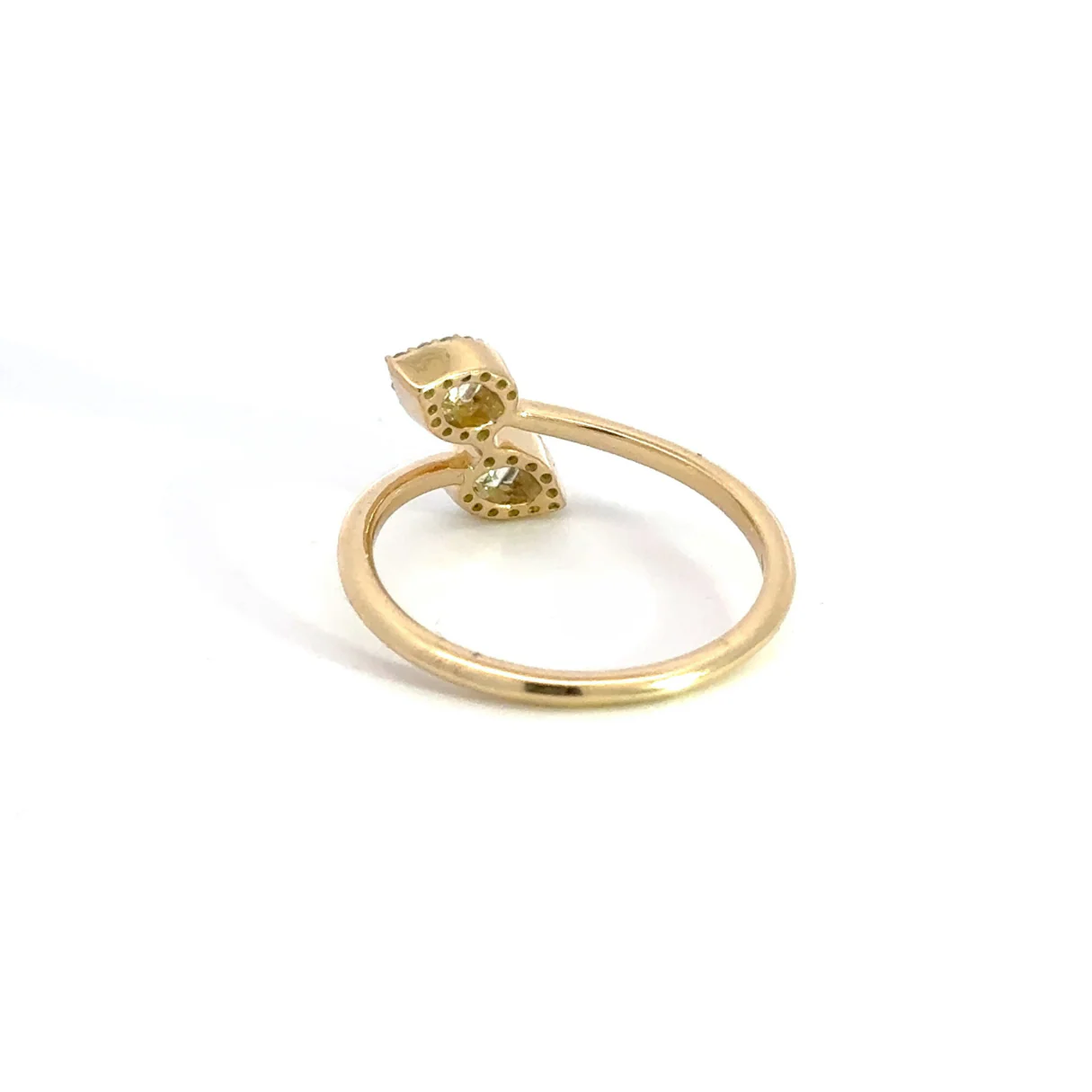 RN122240. 14k Solid Gold Diamond Leaves Ring - Image 4