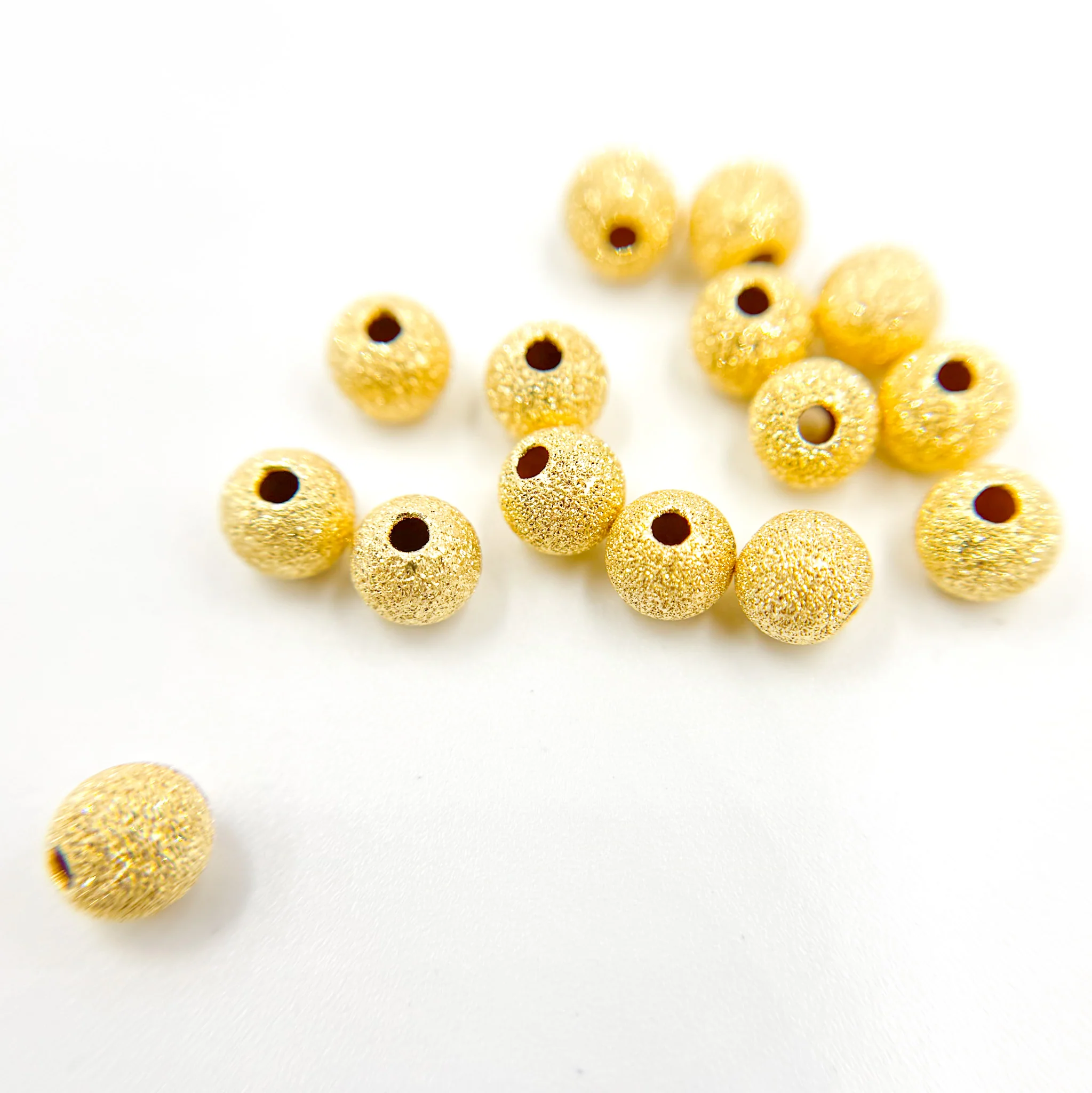 4MMGPBEADSL. 4MM Gold Plated Sterling Silver Laser Cut Beads