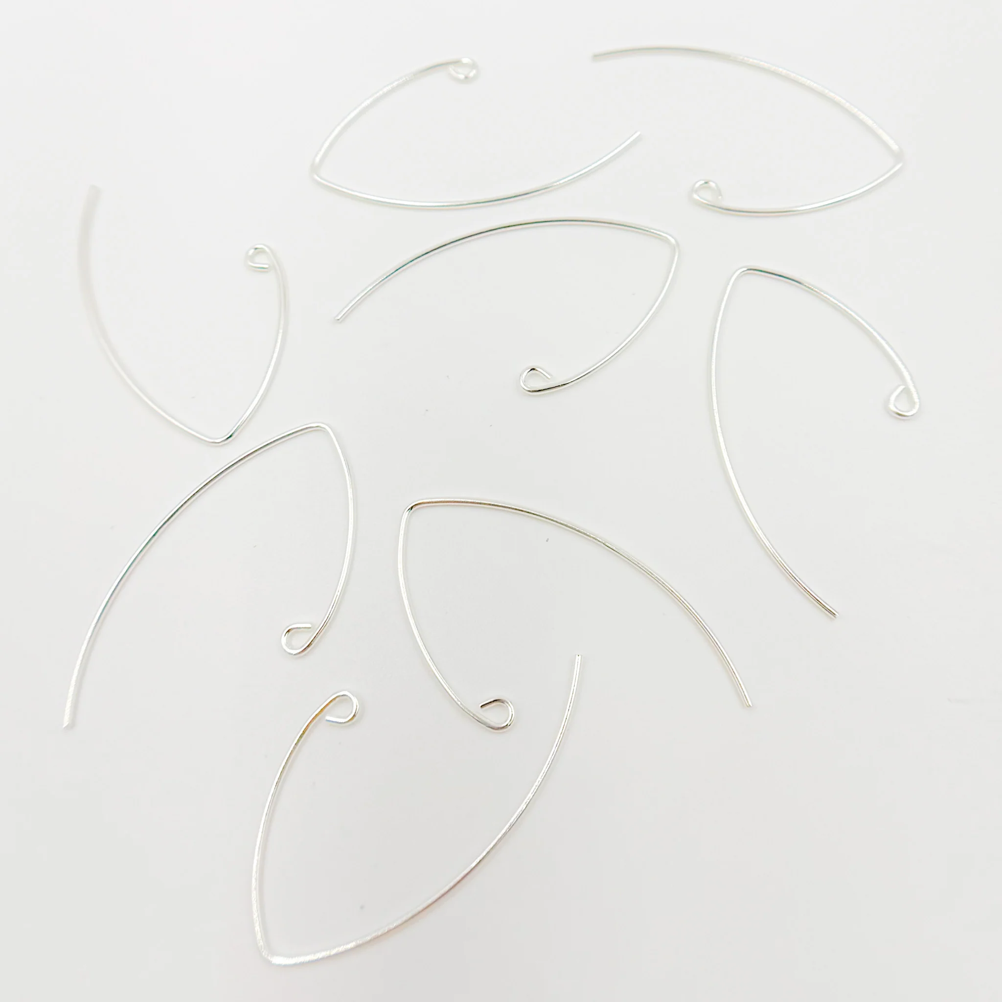 5006455SS. White Sterling Silver V Shape Ear Wire - Image 3