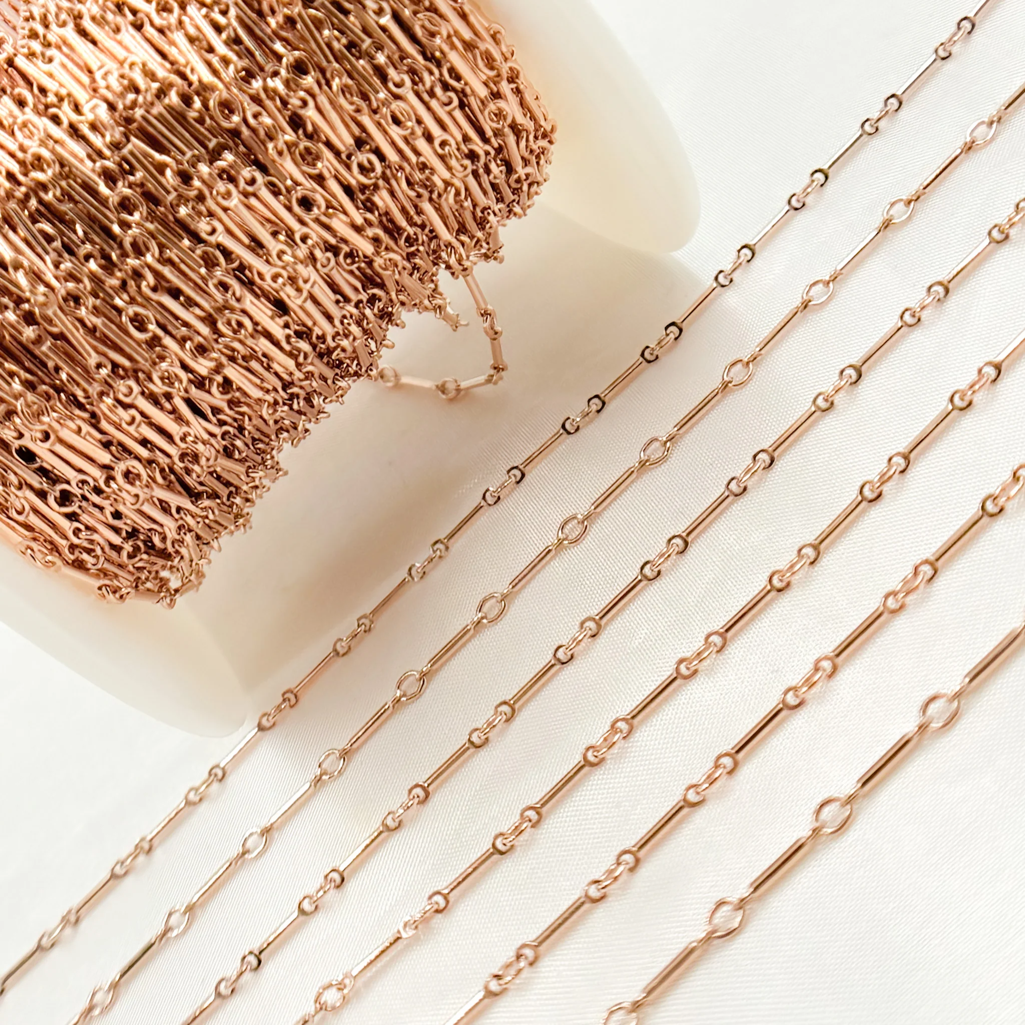 567RGF. 14K Rose Gold Filled Tube Chain - Image 5