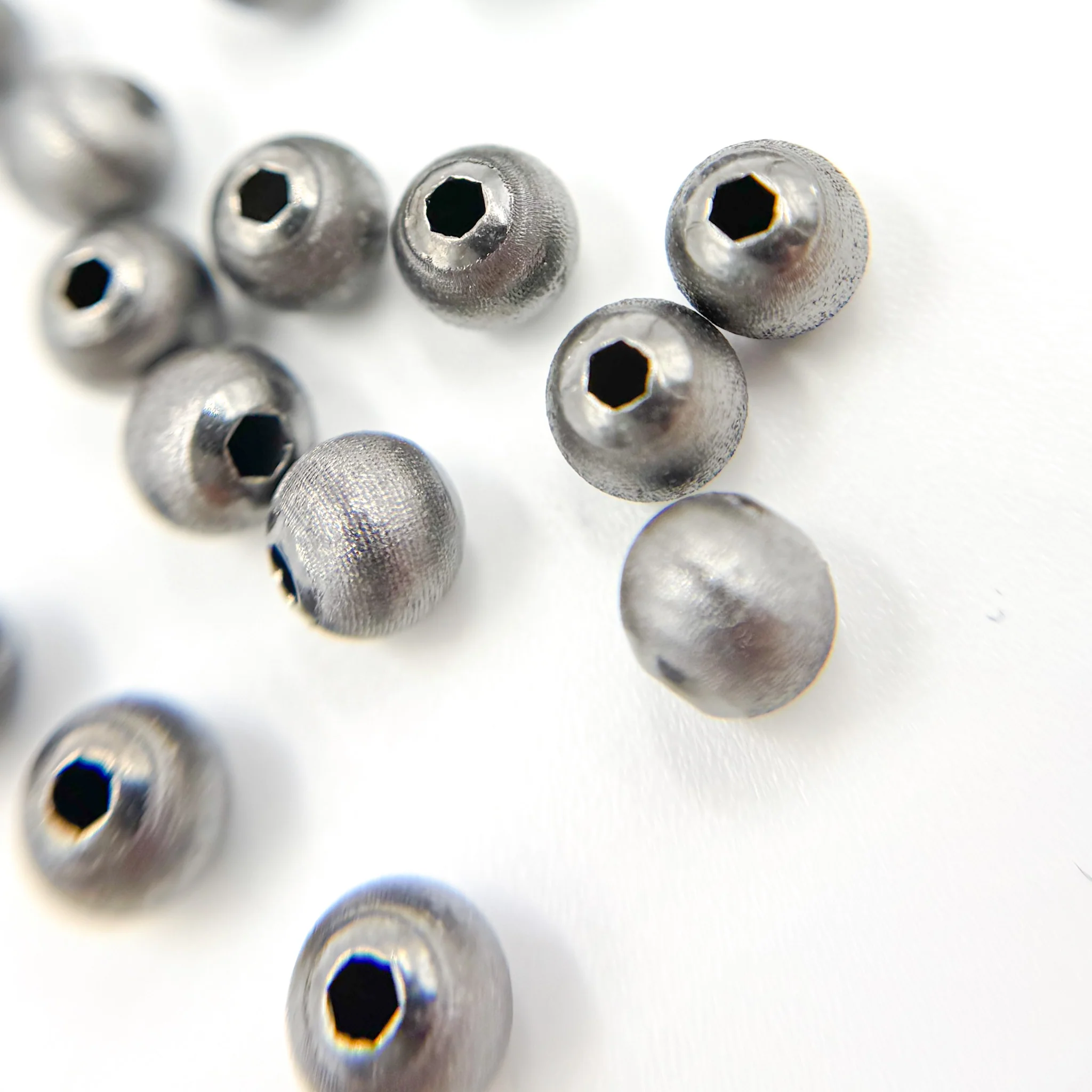 5MMBRBEADS. 5MM Black Rhodium Sterling Silver Velvet Beads