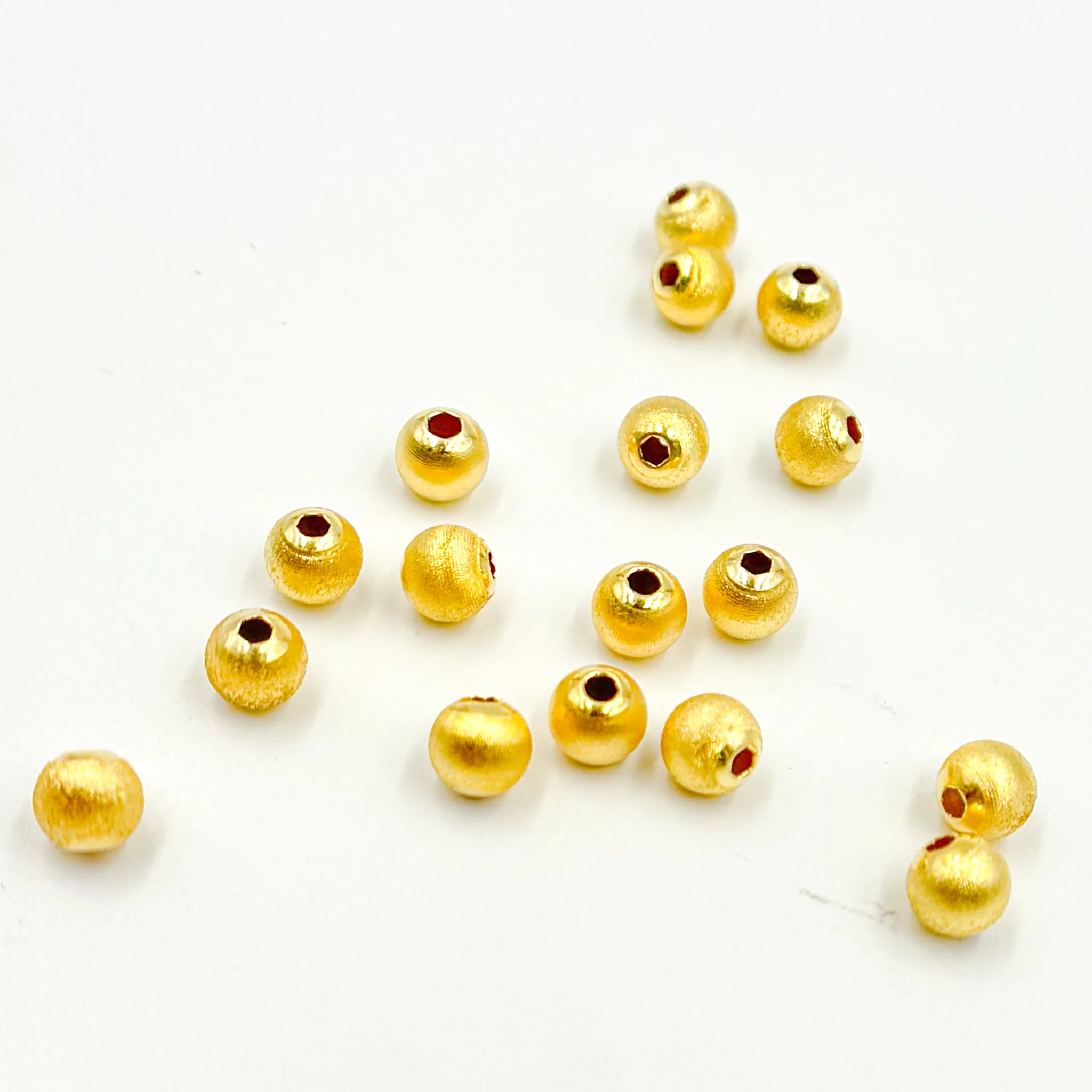 5MMGPBEADS. 5MM Gold Plated Sterling Silver Velvet Beads - Image 4