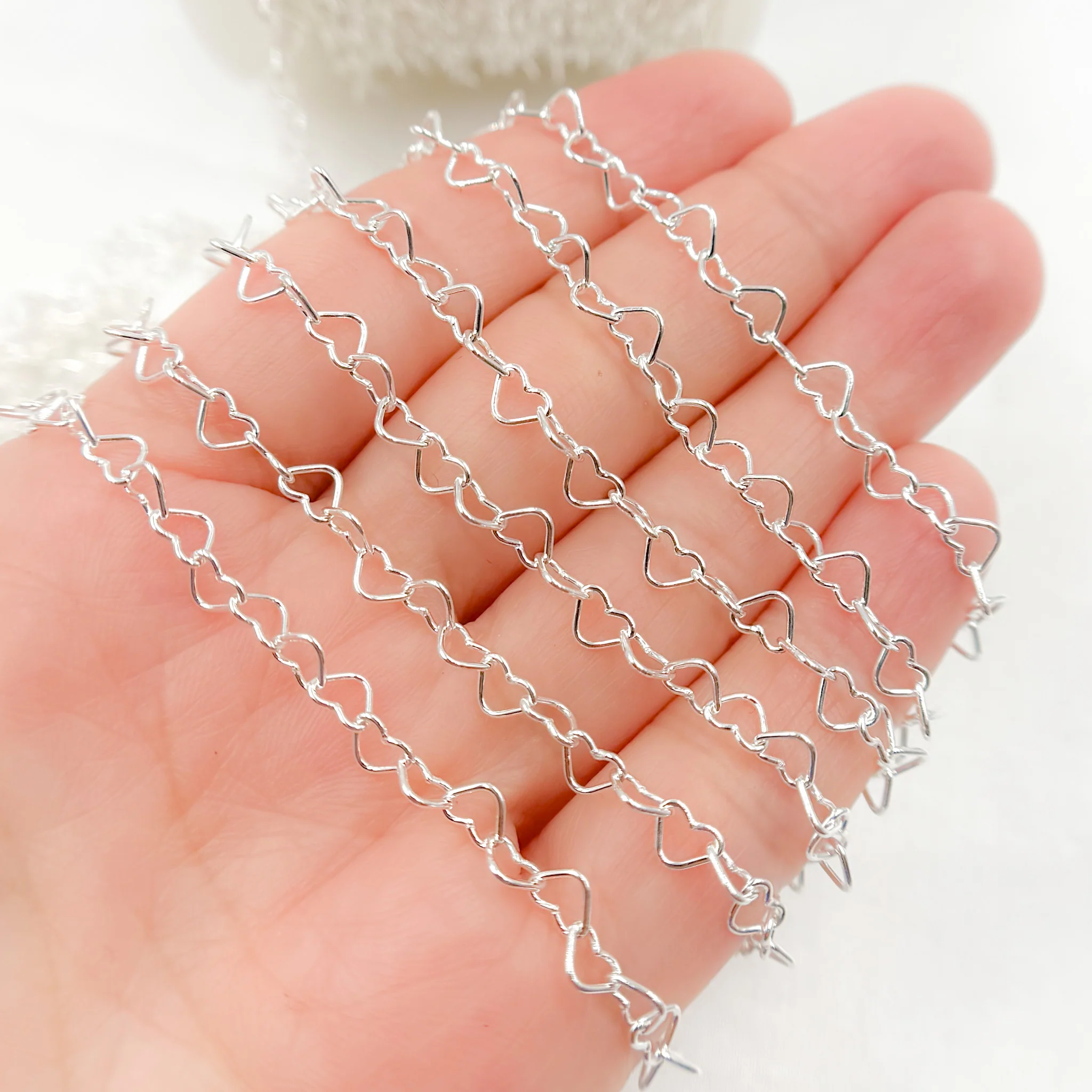 630SS. Sterling Silver Heart Link Chain