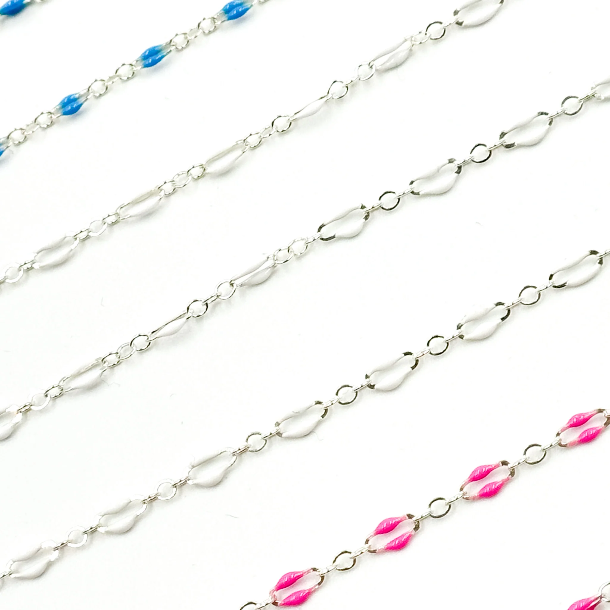 70/1003FSS. 925 Sterling Silver Enamel Flat Marina Chain - Image 4