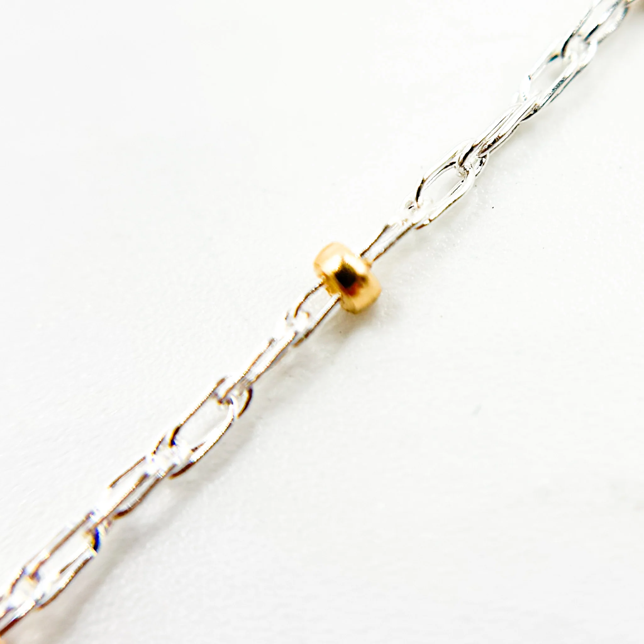 877TT. Sterling Silver Rope Chain with 14k Gold Filled Beads - Image 3