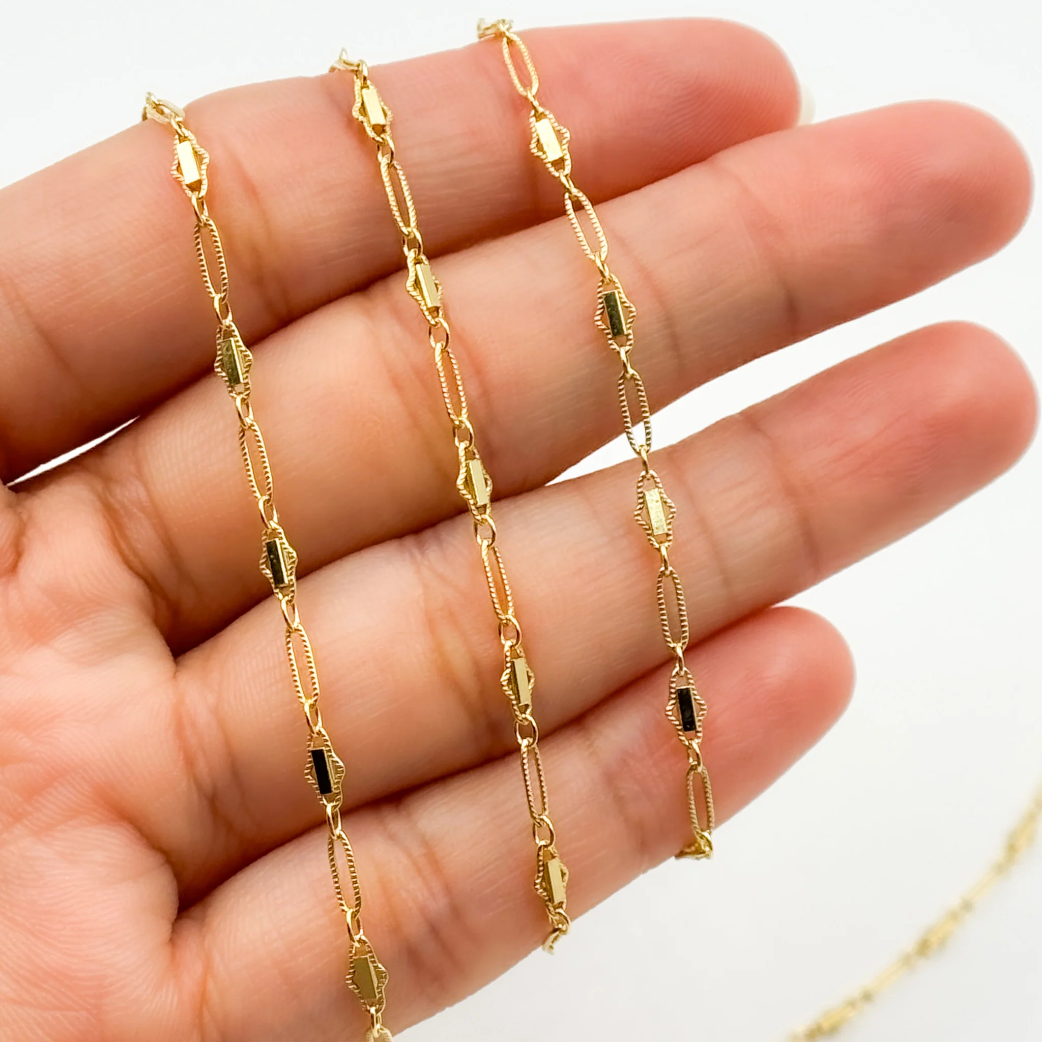 901BGF. 14k Gold Filled Fancy Twisted Oval Link Chain - Image 7