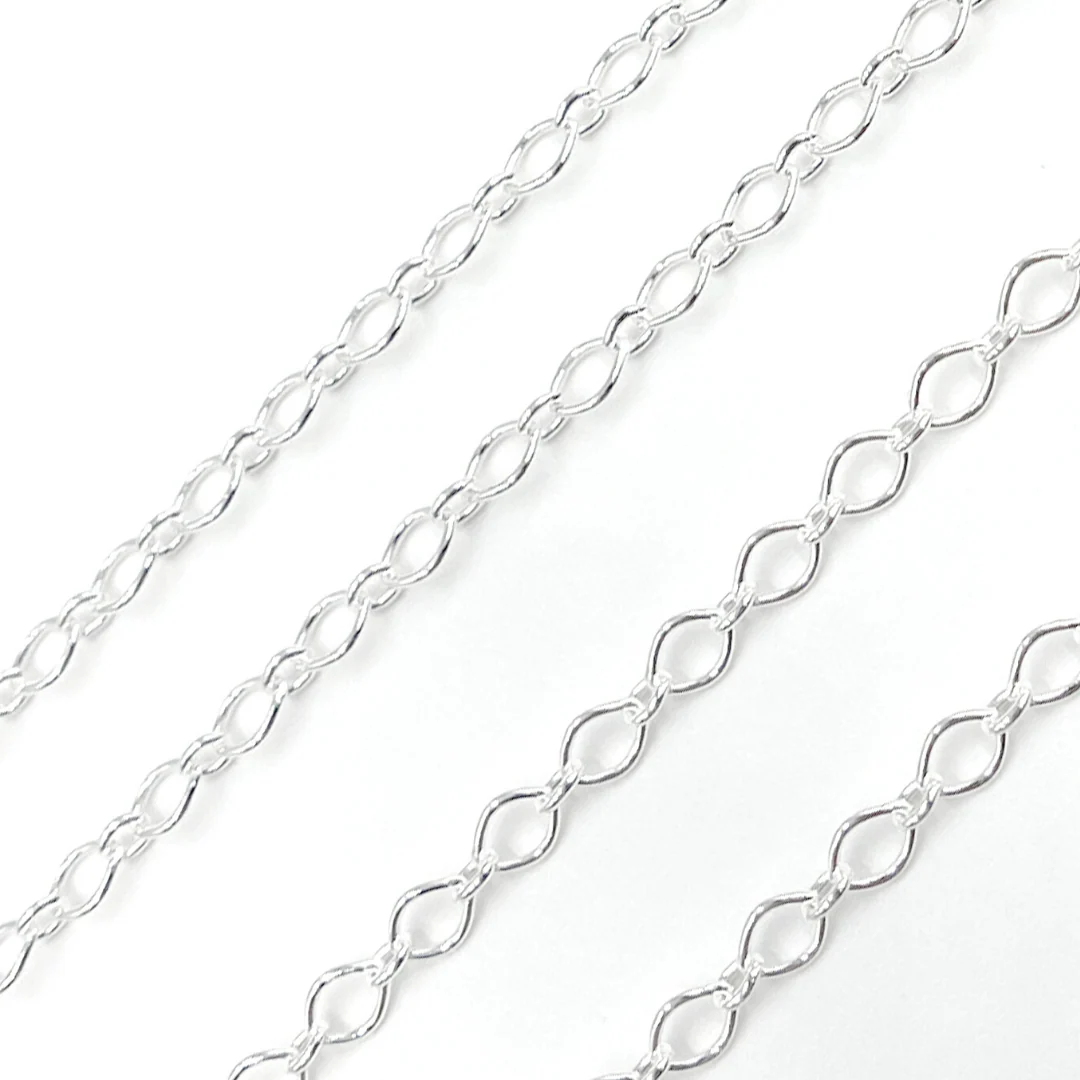 Z76SS. 925 Sterling Silver Big and Small Oval Link Chain - Image 2