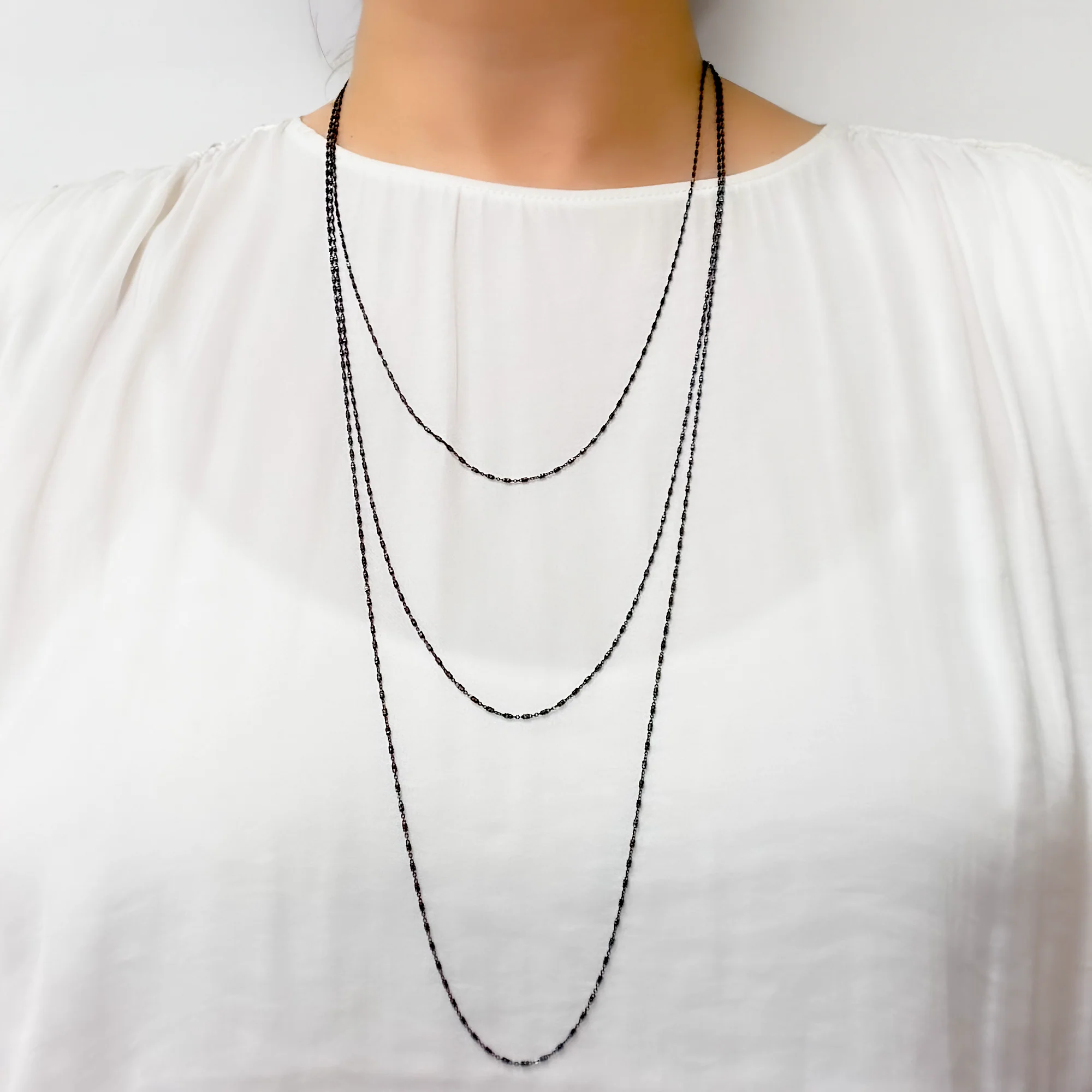 27Necklace. Black Rhodium Sterling Silver Satellite Necklace - Image 2