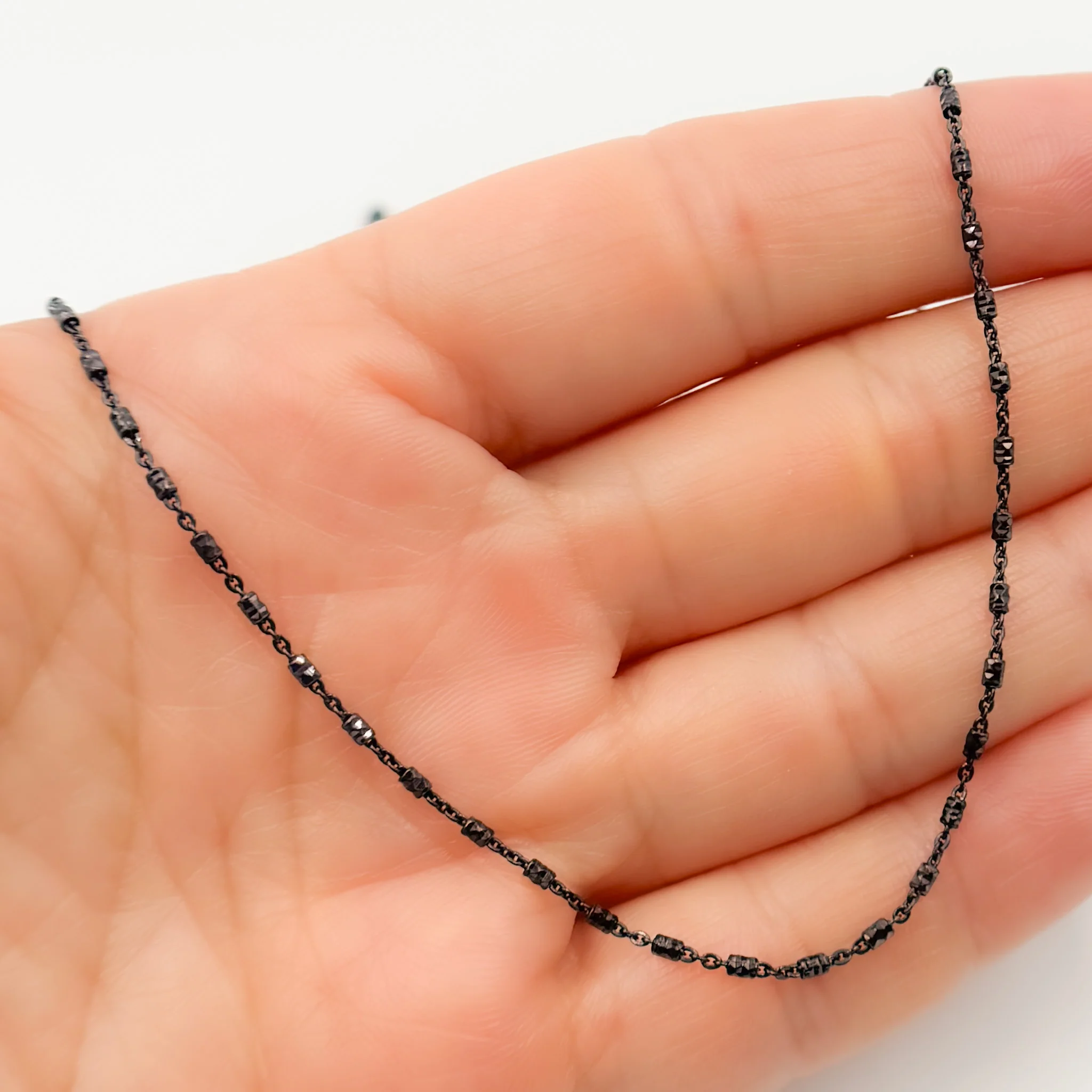 27Necklace. Black Rhodium Sterling Silver Satellite Necklace - Image 6