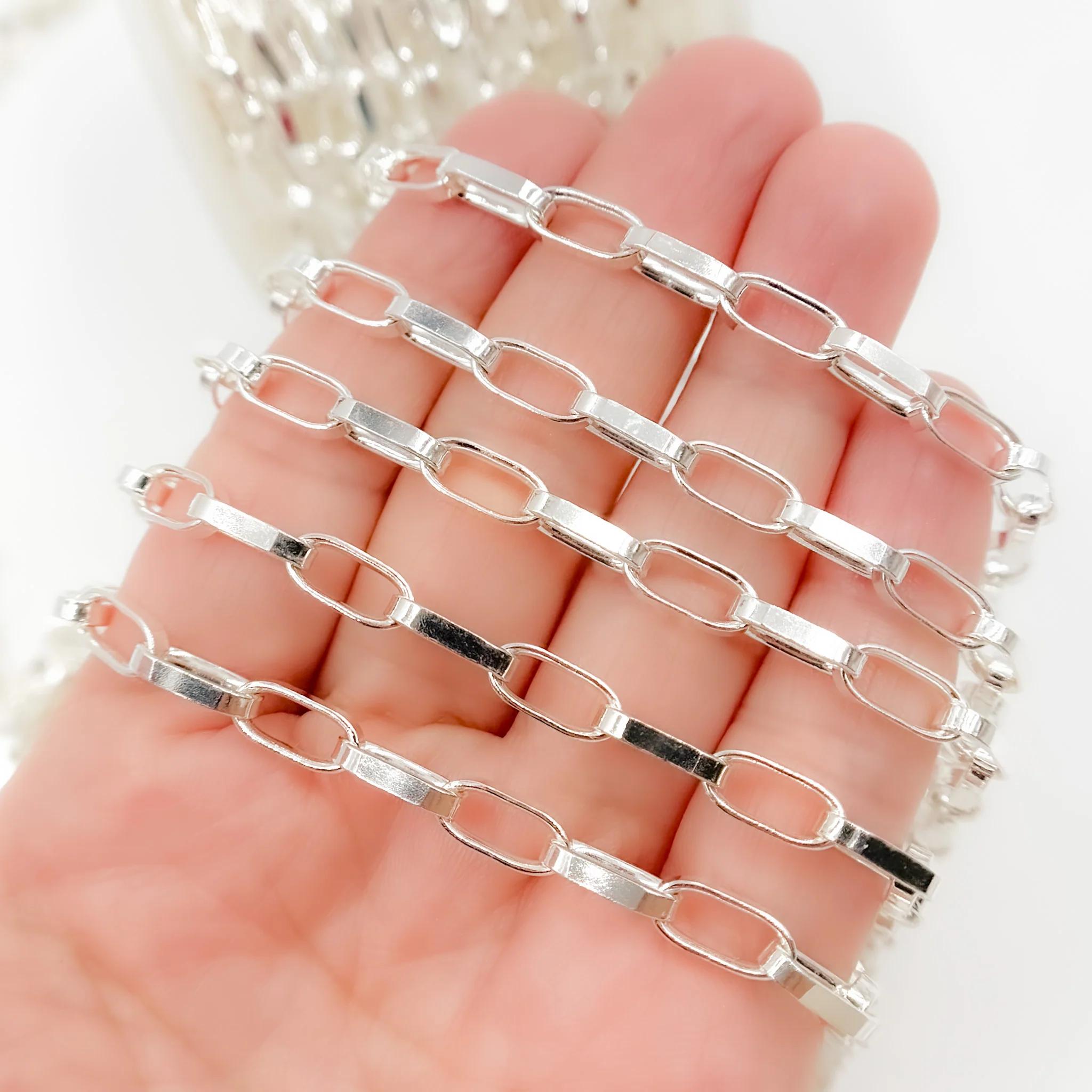 Y54SS. Sterling Silver Flat Oval Cable Chain