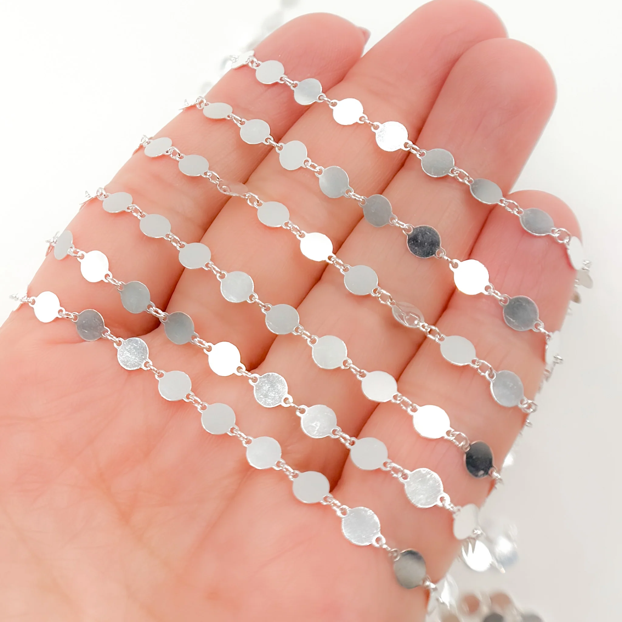 V65SS. Sterling Silver Disc Chain - Image 2