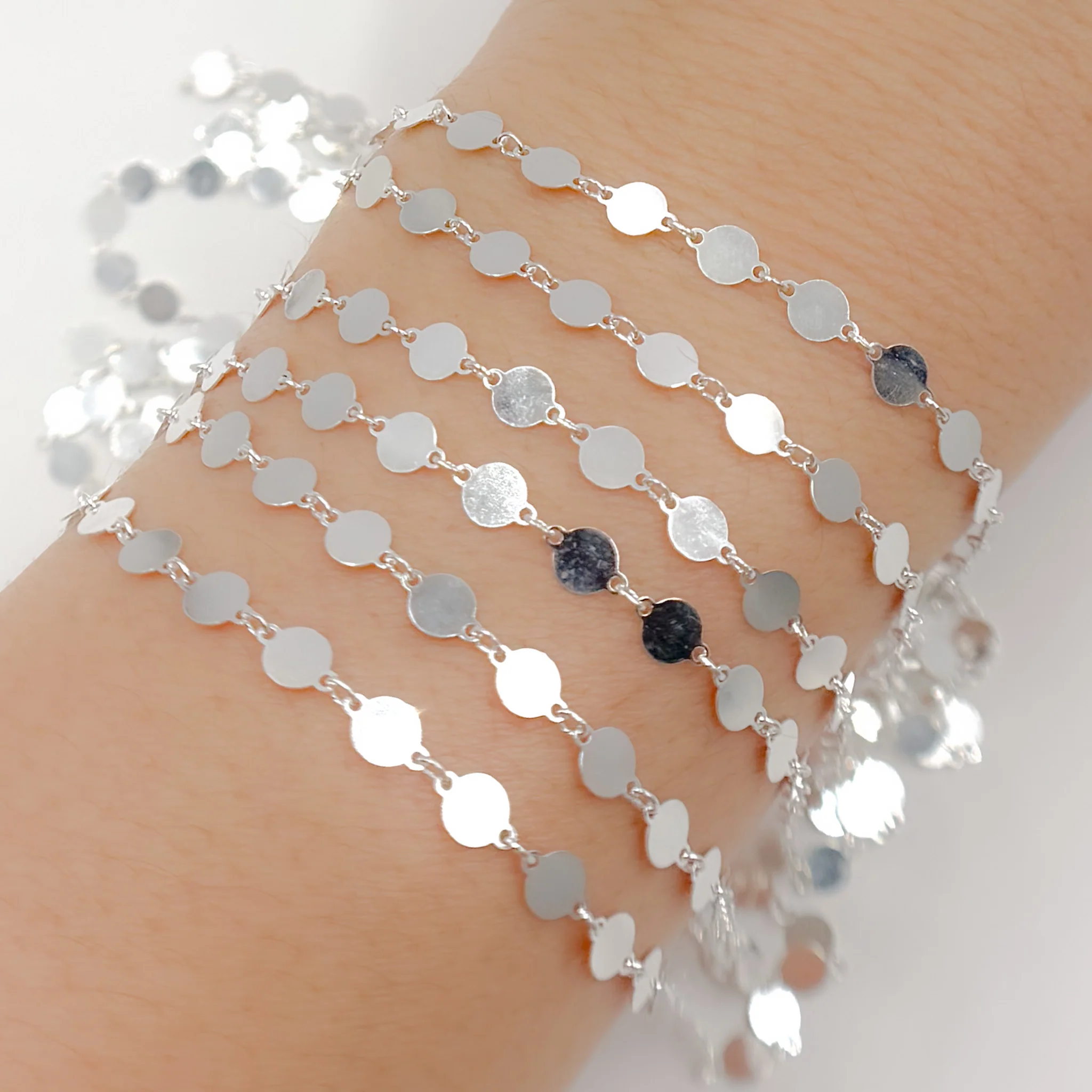 V65SS. Sterling Silver Disc Chain - Image 3