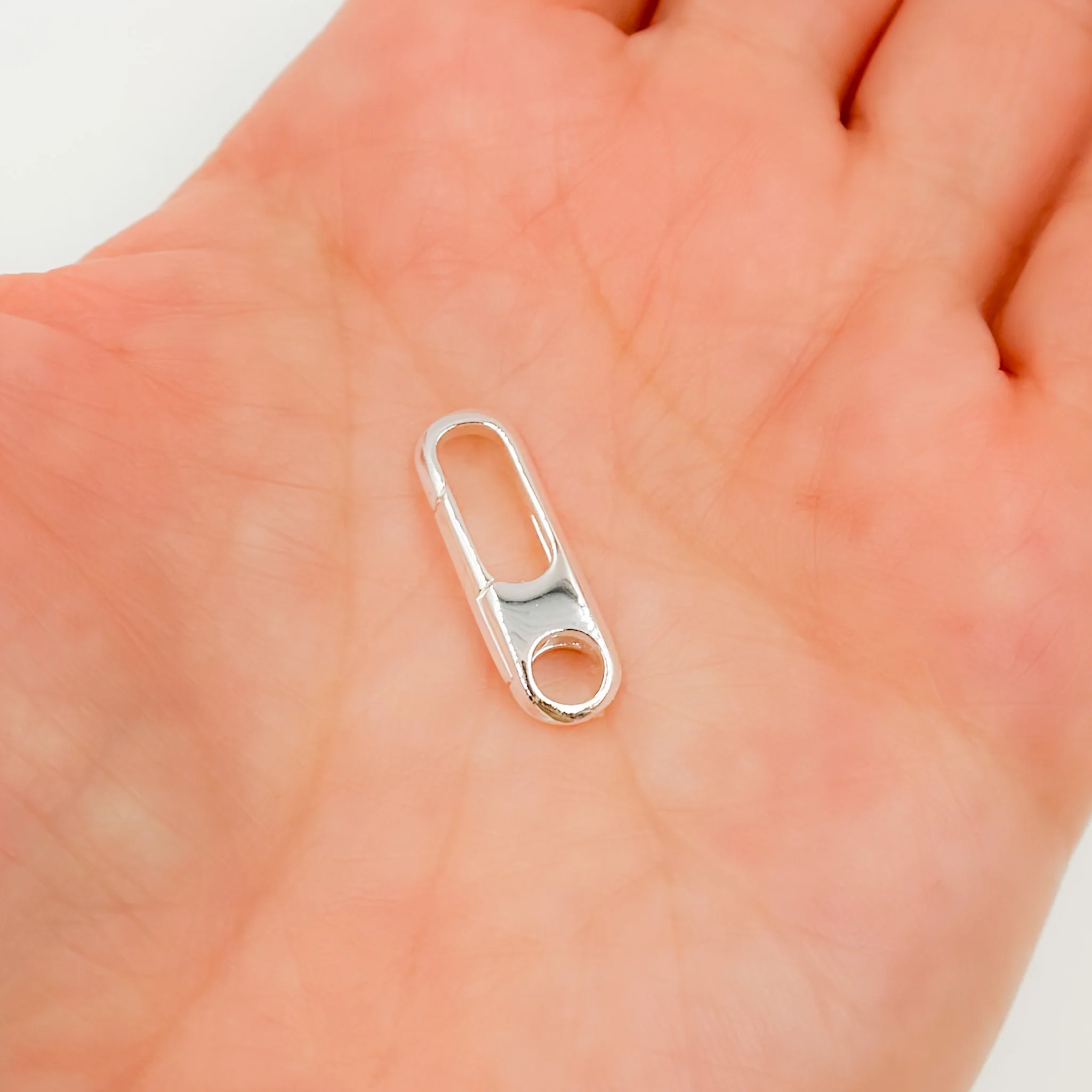 1355SS. 20MM White Sterling Silver Oval Clasp