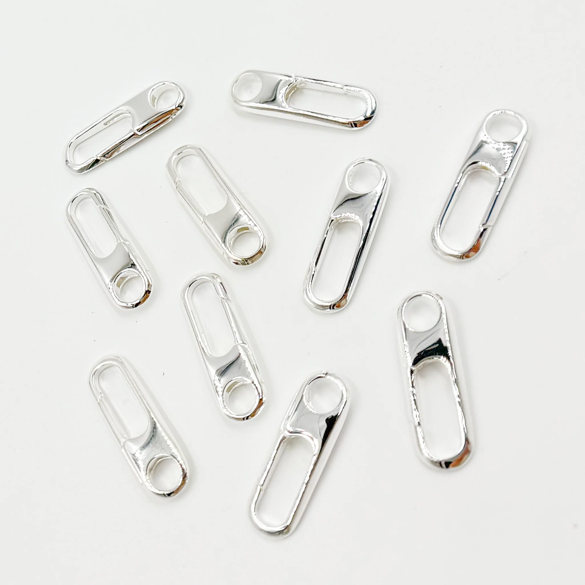 1355SS. 20MM White Sterling Silver Oval Clasp - Image 2