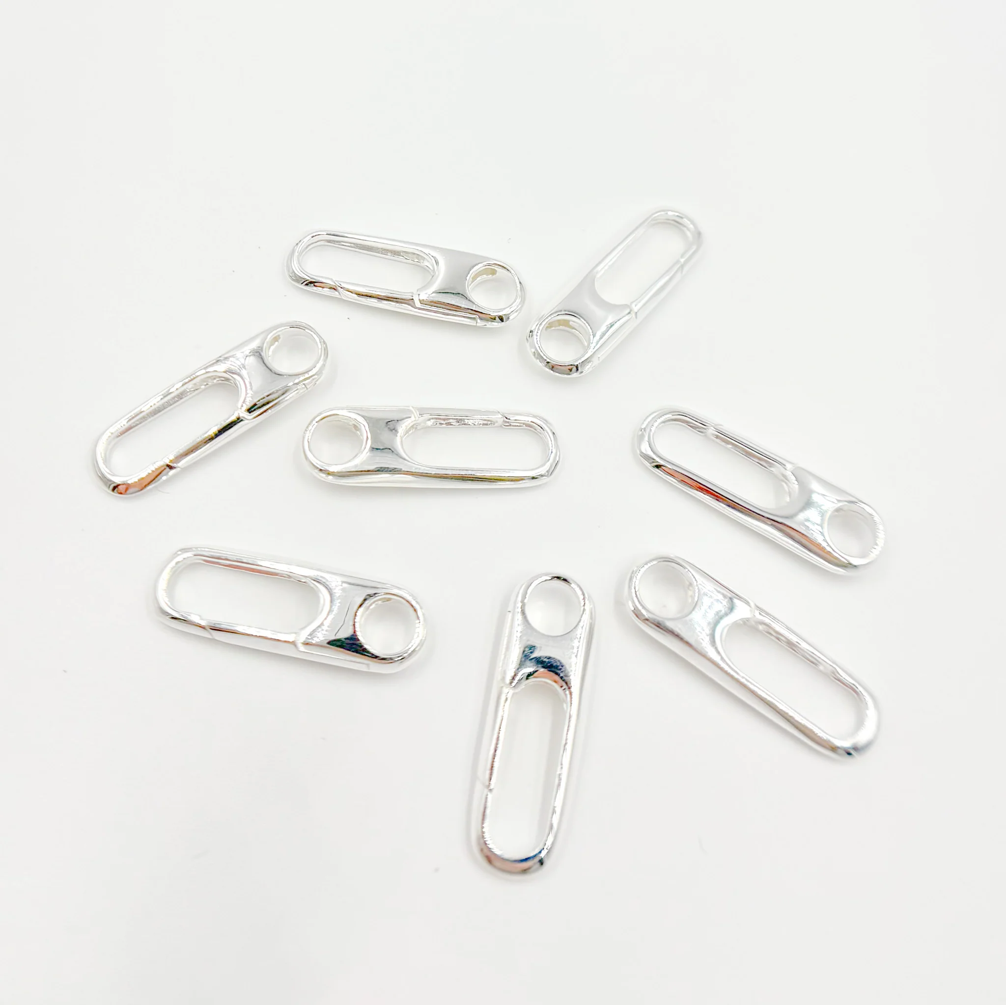 266SS. White Sterling Silver Oval Clasp - Image 3