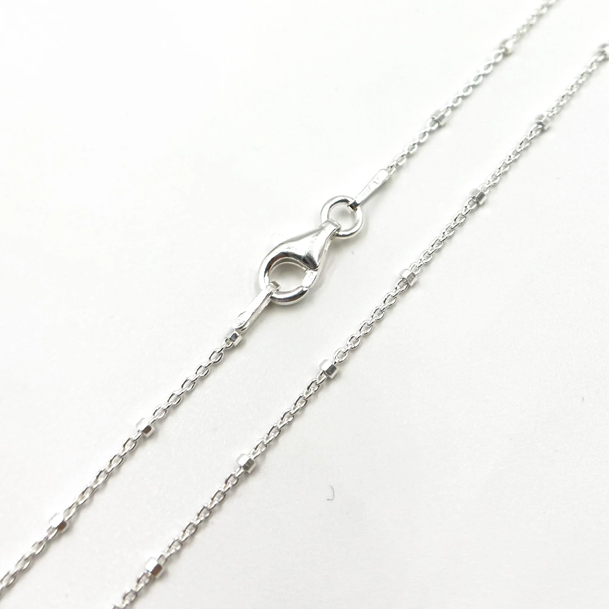 Z36SSN. Sterling Silver Cube Satellite Finished Necklace - Image 4