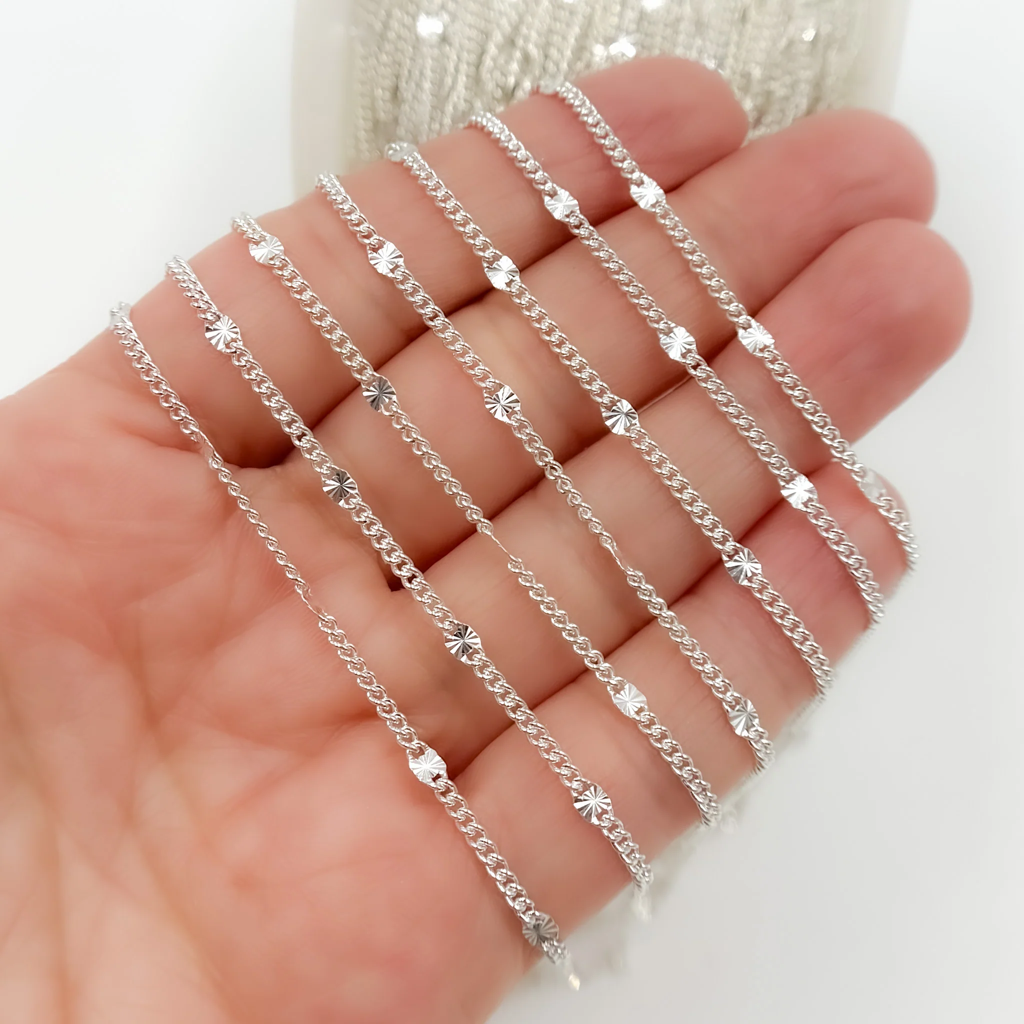 Y118SS. Sterling Silver Curb Chain with Marina Link - Image 2