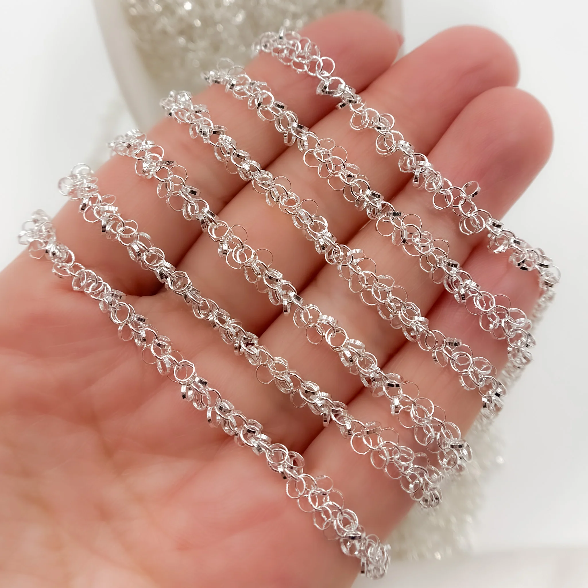 V109SS. Sterling Silver Dangle Rings Chain - Image 4