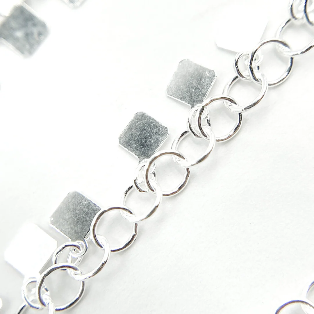 V74SS. 925 Sterling Silver Dangle 4x3mm Square Chain - Image 4
