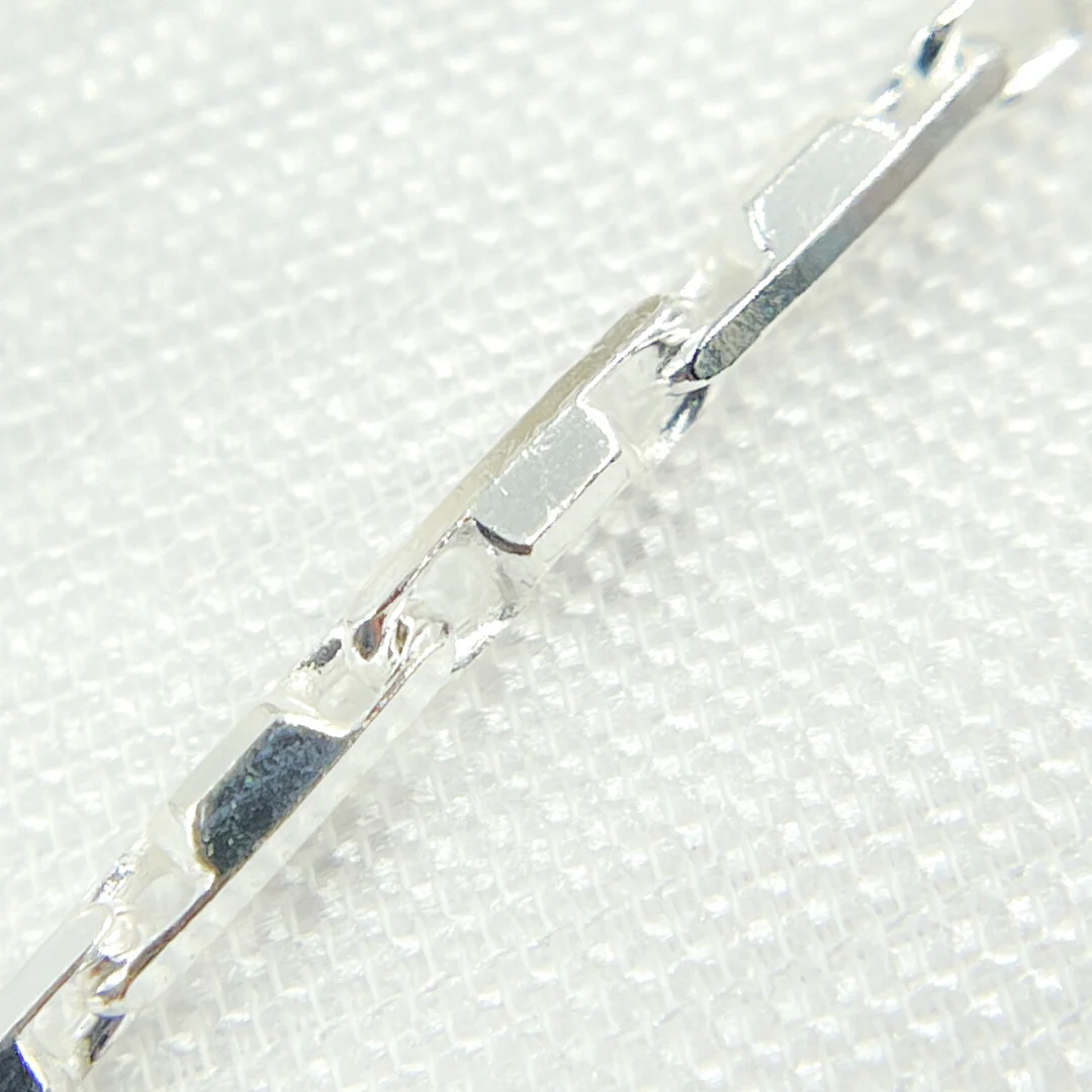 X2SS. Sterling Silver Diamond Cut Bar Link Chain - Image 5