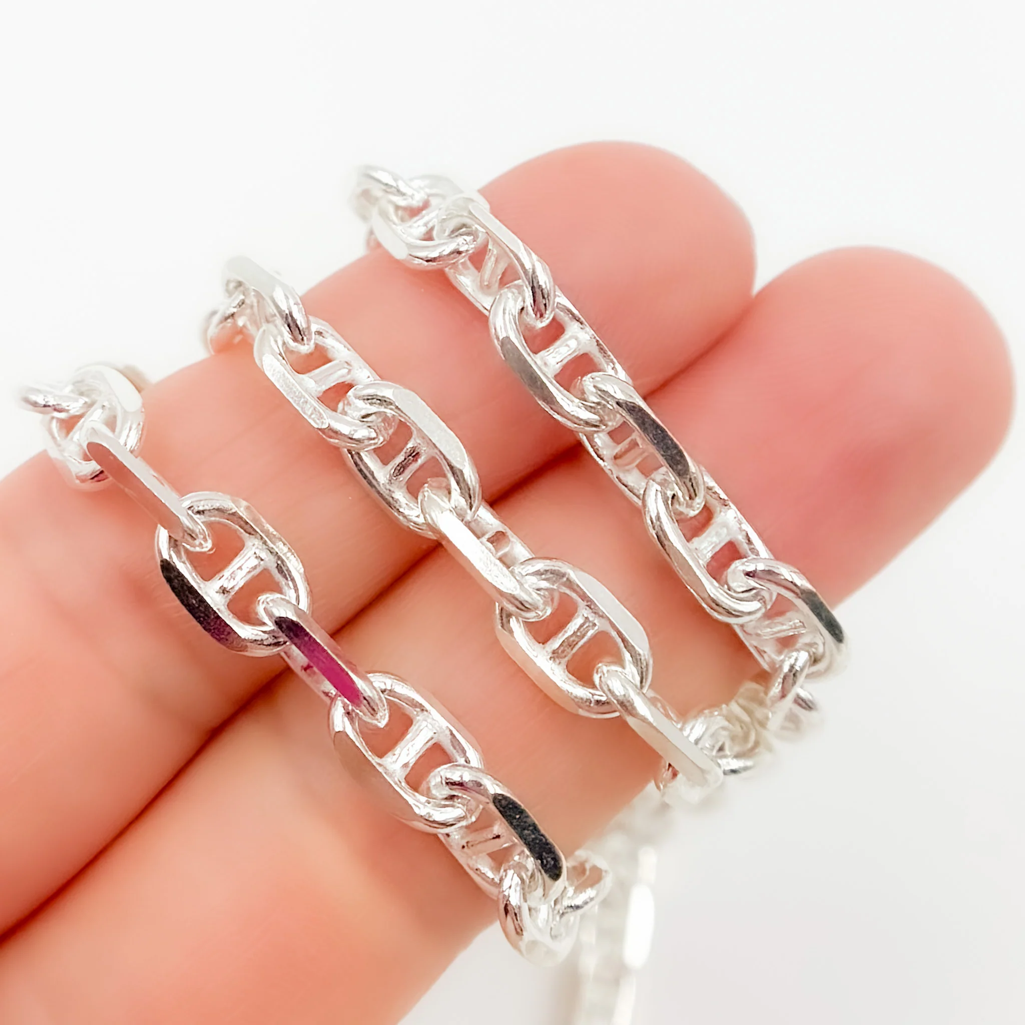 Y75SS. Sterling Silver Diamond Cut Marina Chain