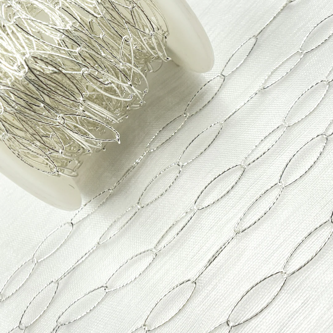 Y48SS. Sterling Silver Diamond Cut Marquise Link Chain - Image 3