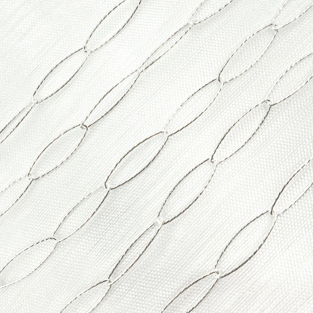 Y48SS. Sterling Silver Diamond Cut Marquise Link Chain - Image 4