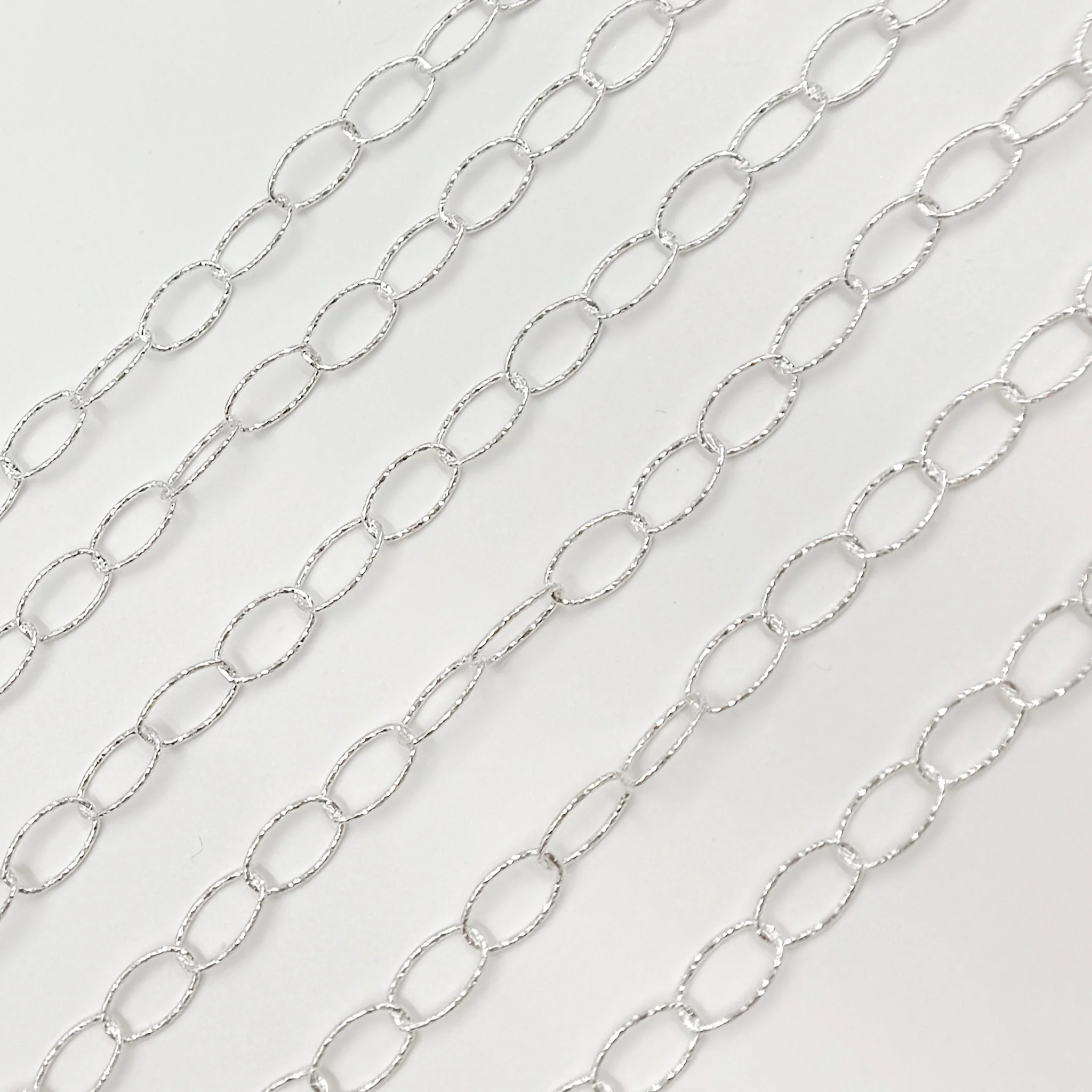Y72ASS. Sterling Silver Diamond Cut Oval Link Chain - Image 3