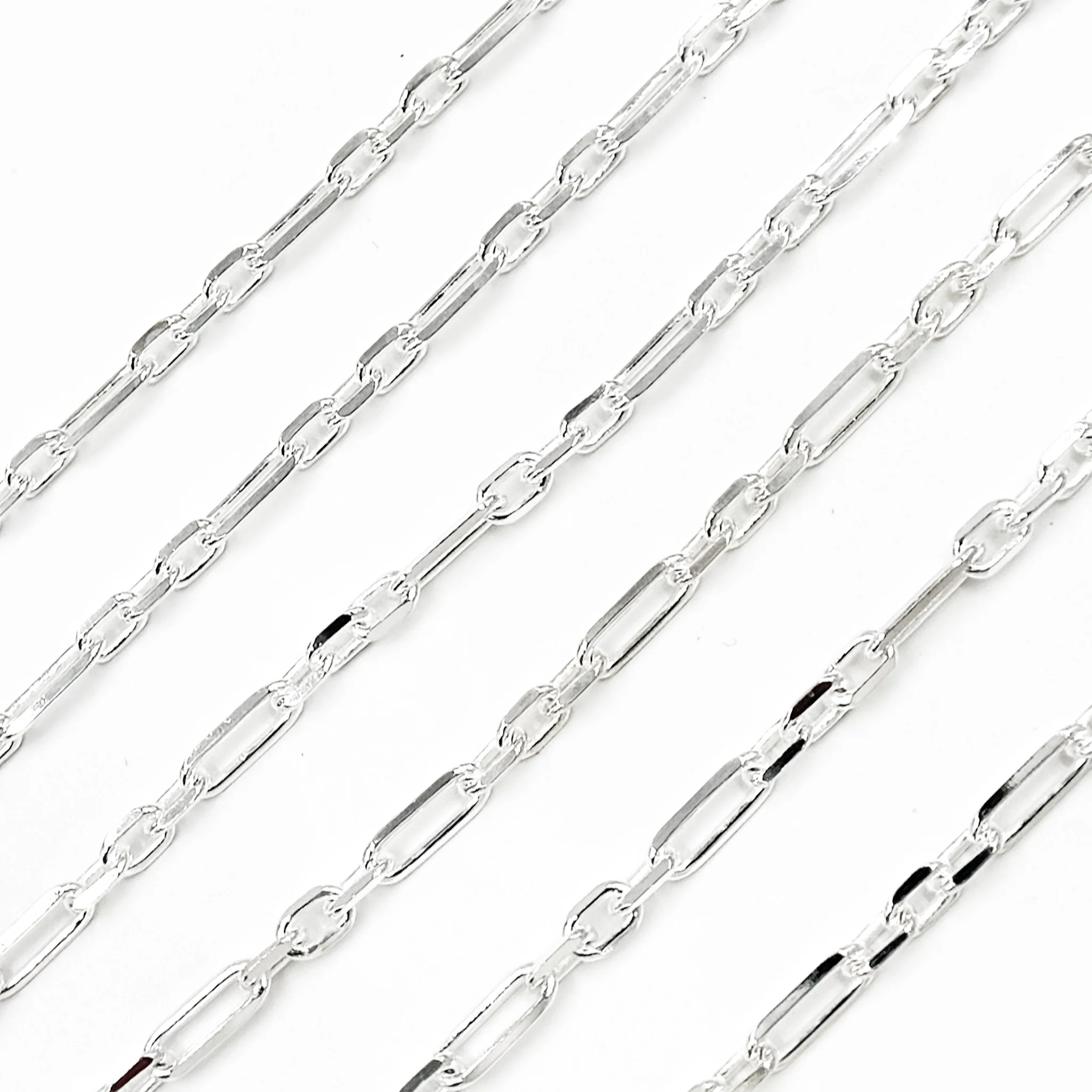 Z53SS. Sterling Silver Diamond Cut Paperclip Chain - Image 4