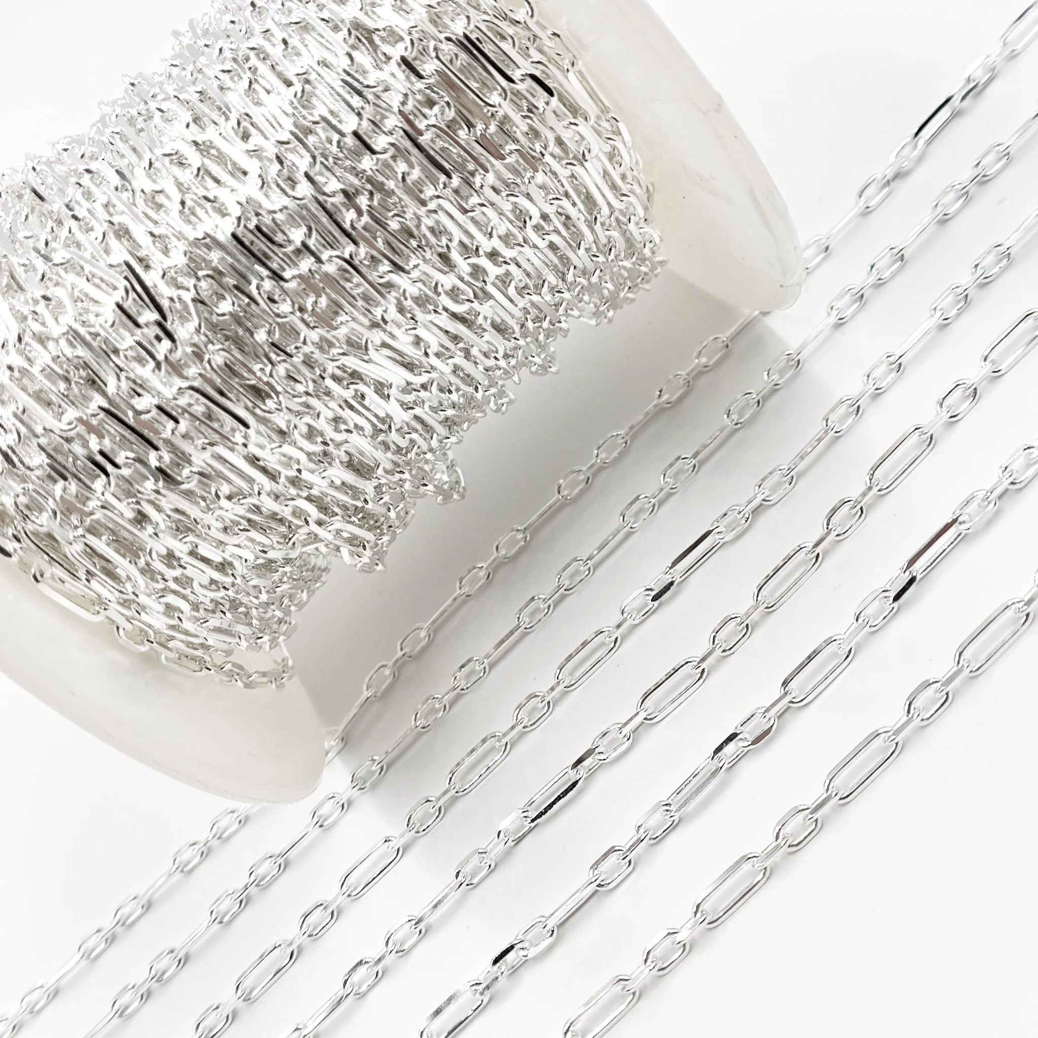 Z53SS. Sterling Silver Diamond Cut Paperclip Chain - Image 6