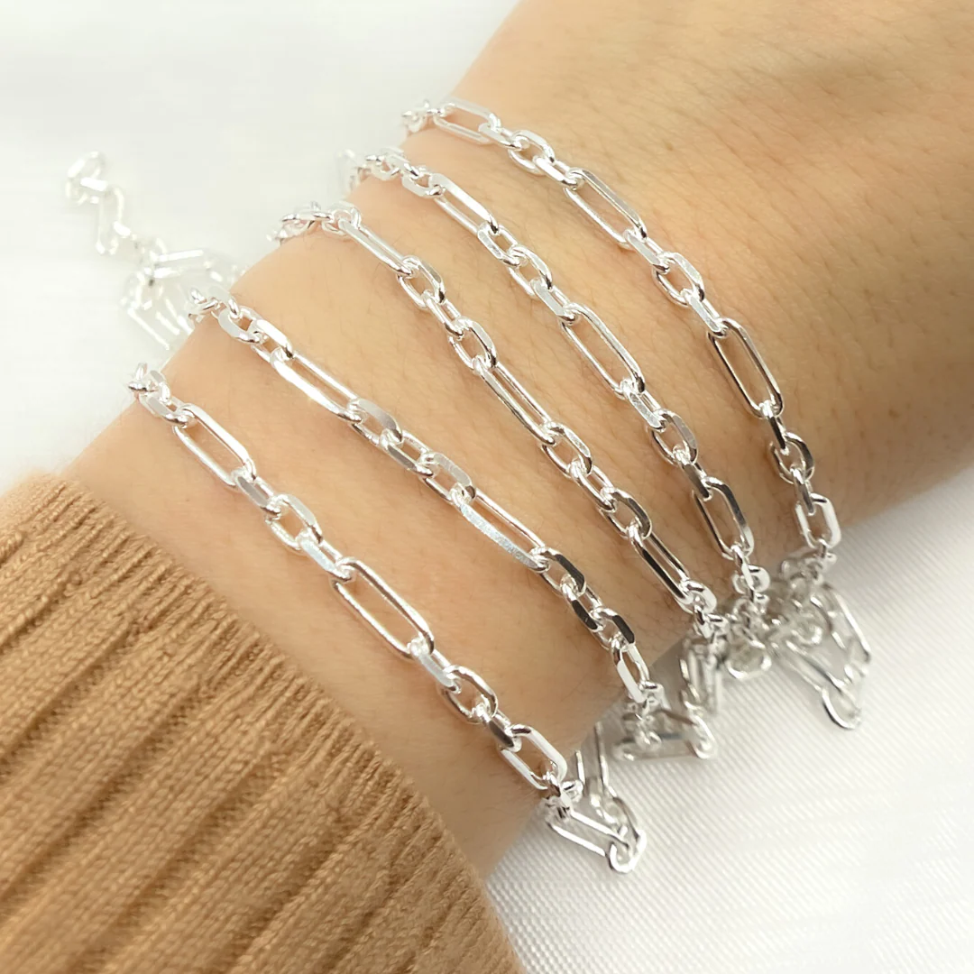 Z53SS. Sterling Silver Diamond Cut Paperclip Chain - Image 7