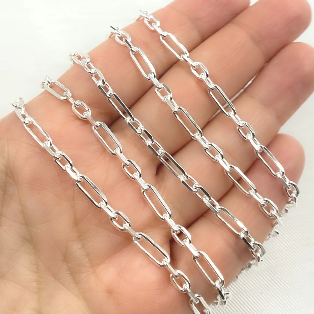 Z53SS. Sterling Silver Diamond Cut Paperclip Chain - Image 8