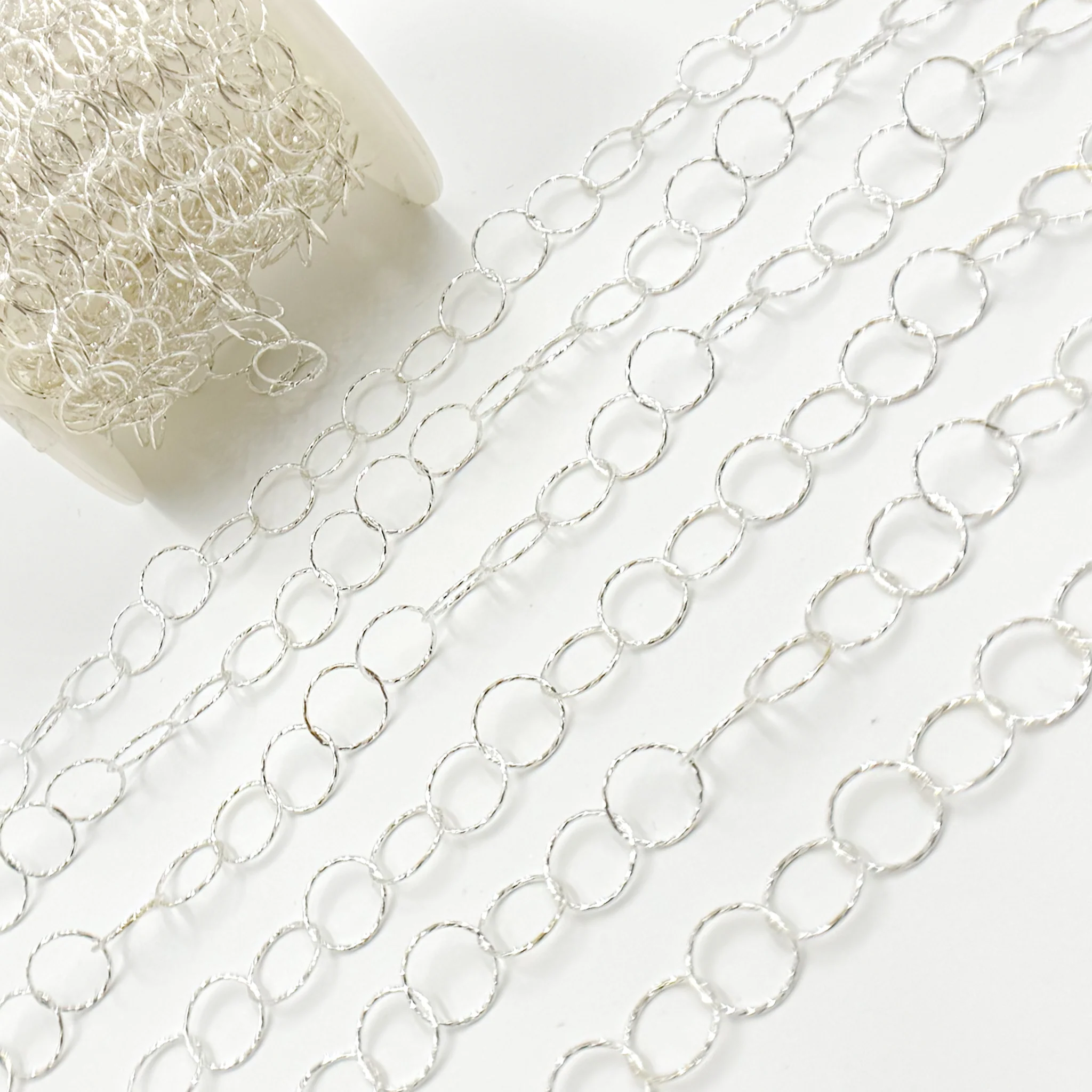 Y96SS. Sterling Silver Diamond Cut Round Link Chain - Image 5
