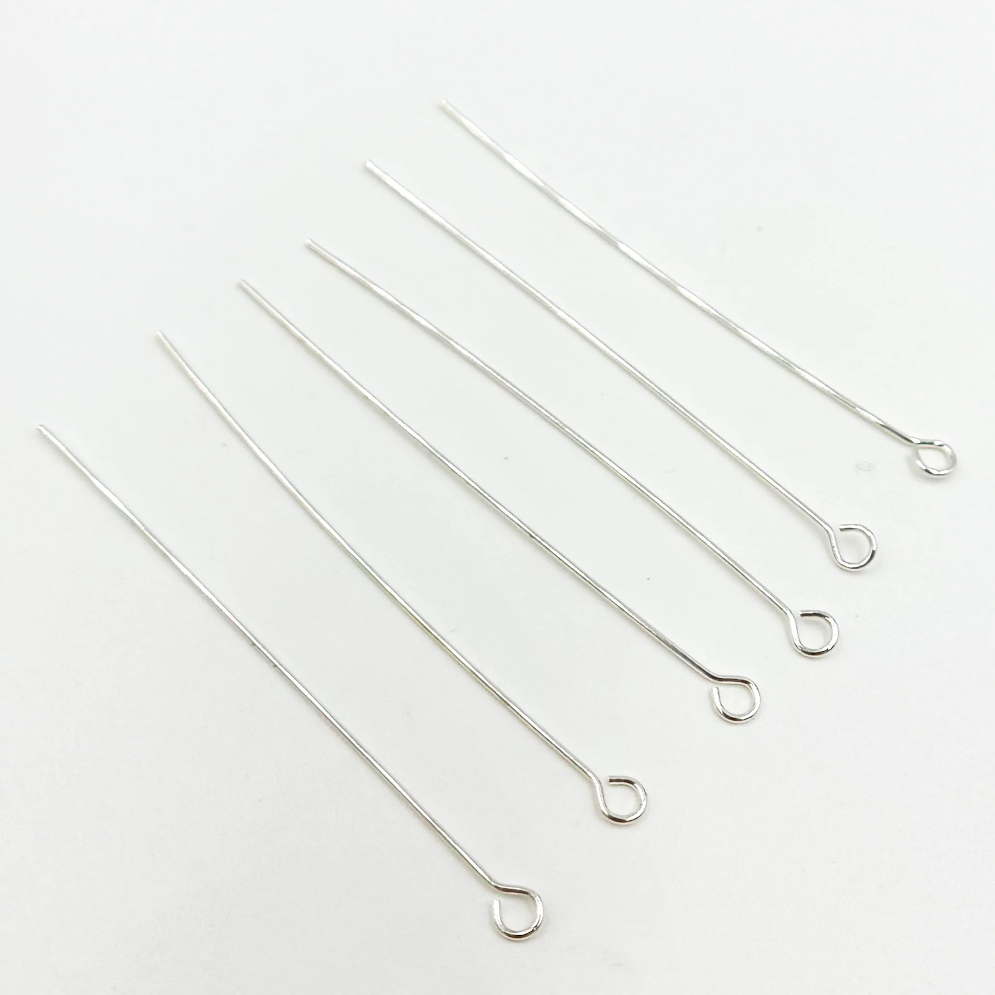 320D1.50. 24 Gauge White Sterling Silver Eye Pin 1.5 Inch Headpin - Image 3