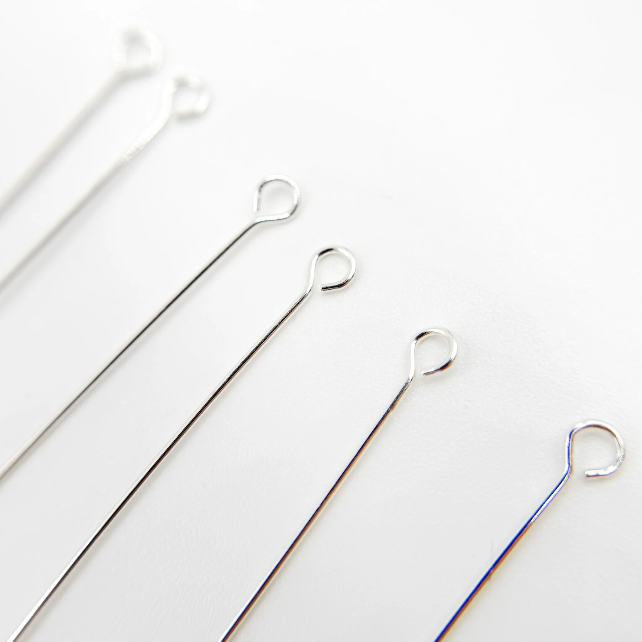 320D1.50. 24 Gauge White Sterling Silver Eye Pin 1.5 Inch Headpin - Image 4