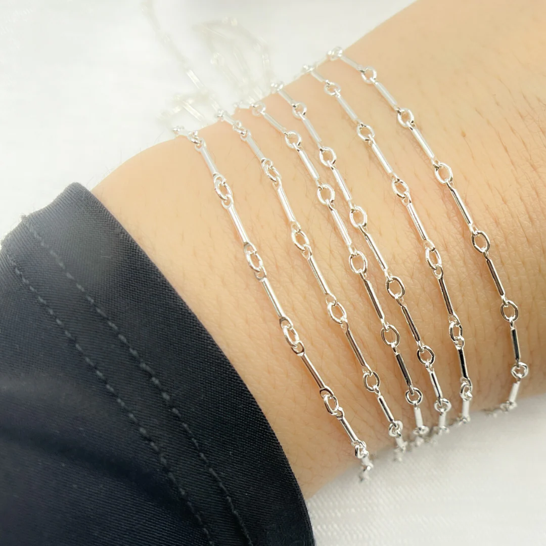 567SS. Sterling Silver Fancy Bar Chain - Image 4