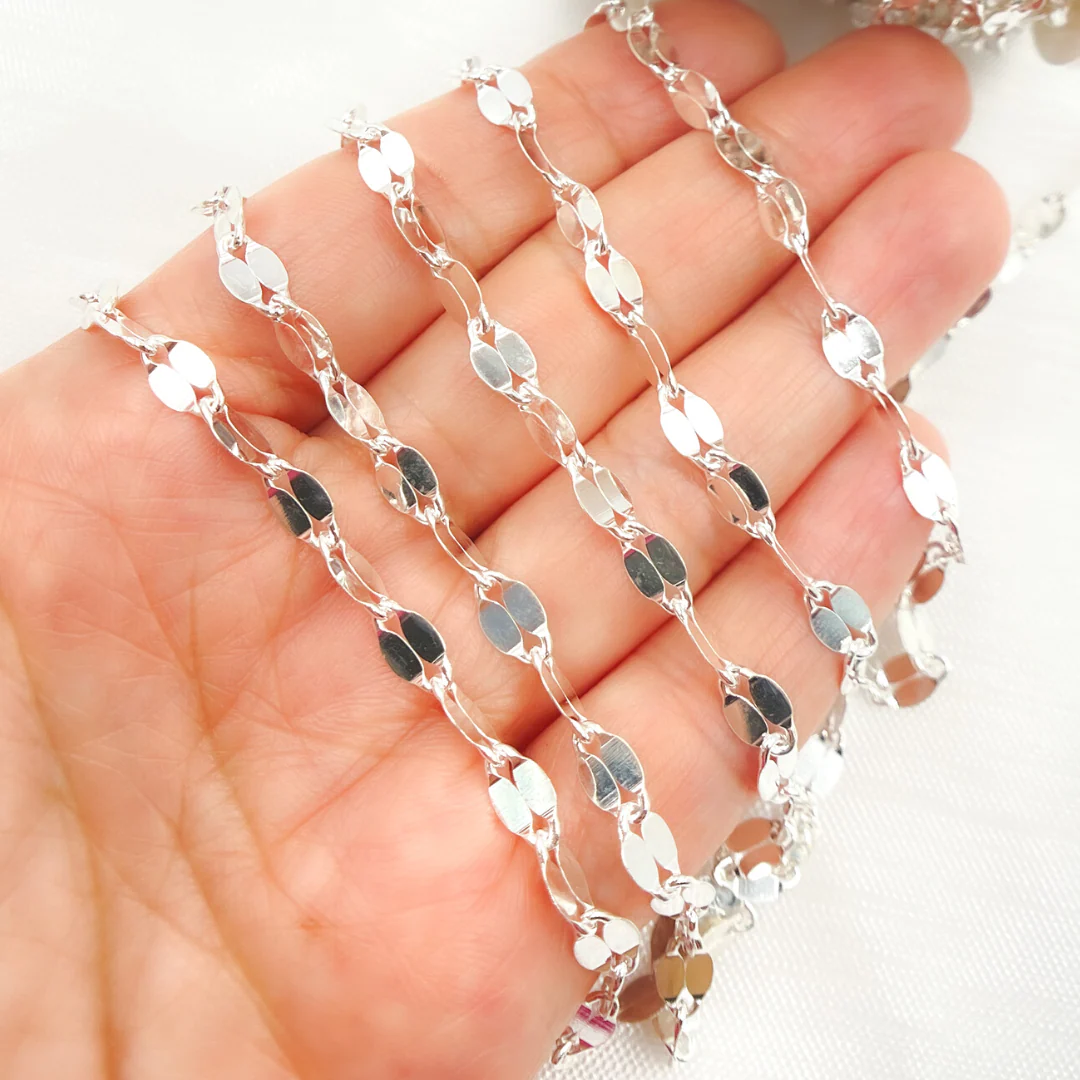 V68SS. 925 Sterling Silver Fancy Marina Chain