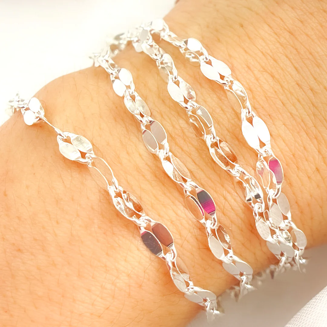 V68SS. 925 Sterling Silver Fancy Marina Chain - Image 3