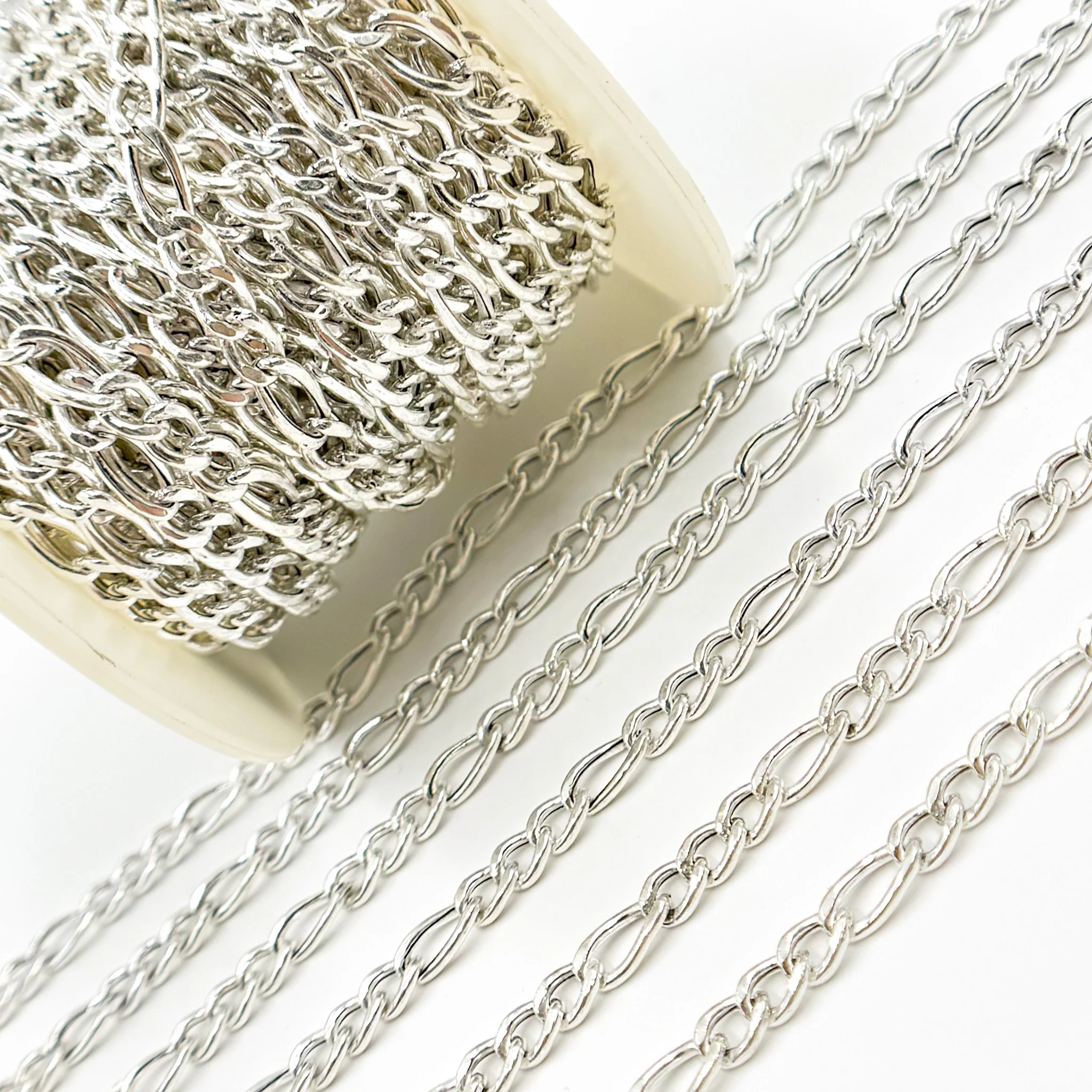 Y61SS. Sterling Silver Figaro Chain - Image 6