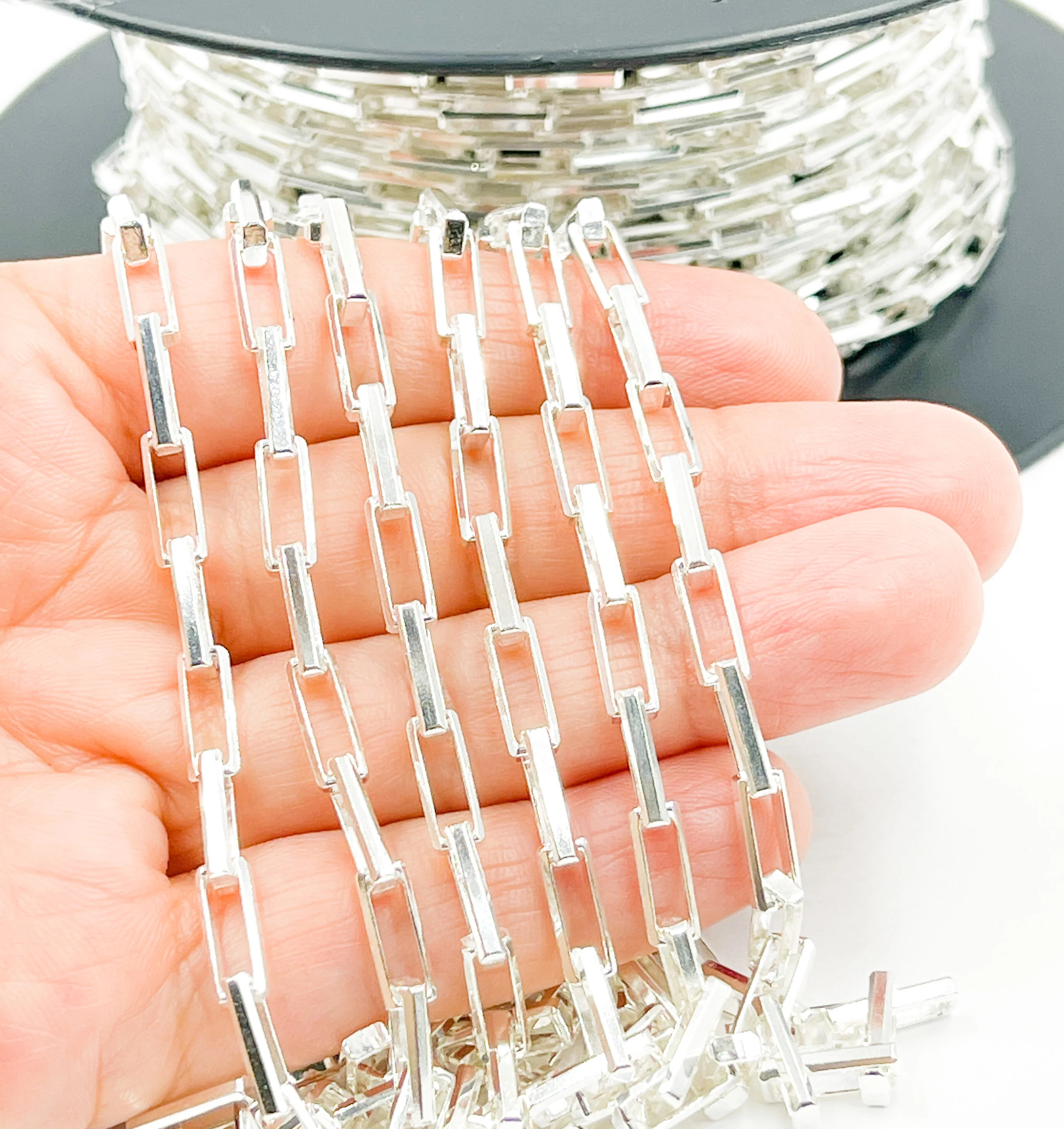 X16SS. Sterling Silver Flat Box Link Chain - Image 2