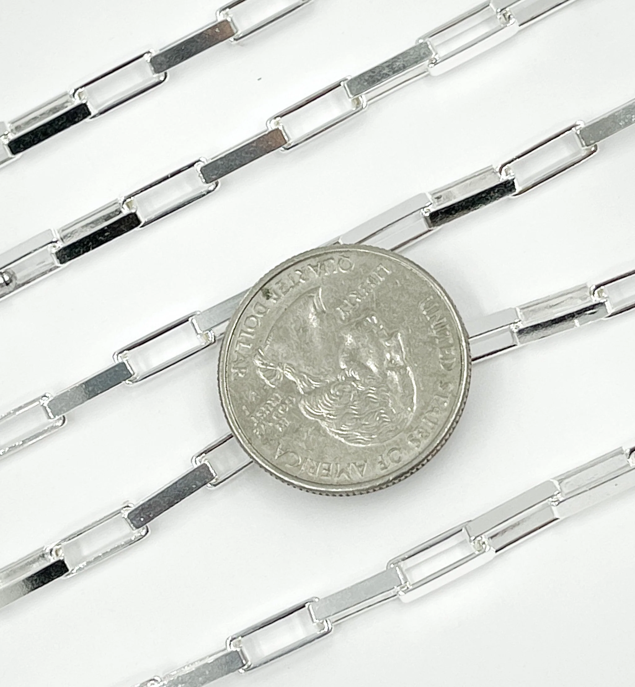 X31SS. Sterling Silver Flat Box Link Chain - Image 3
