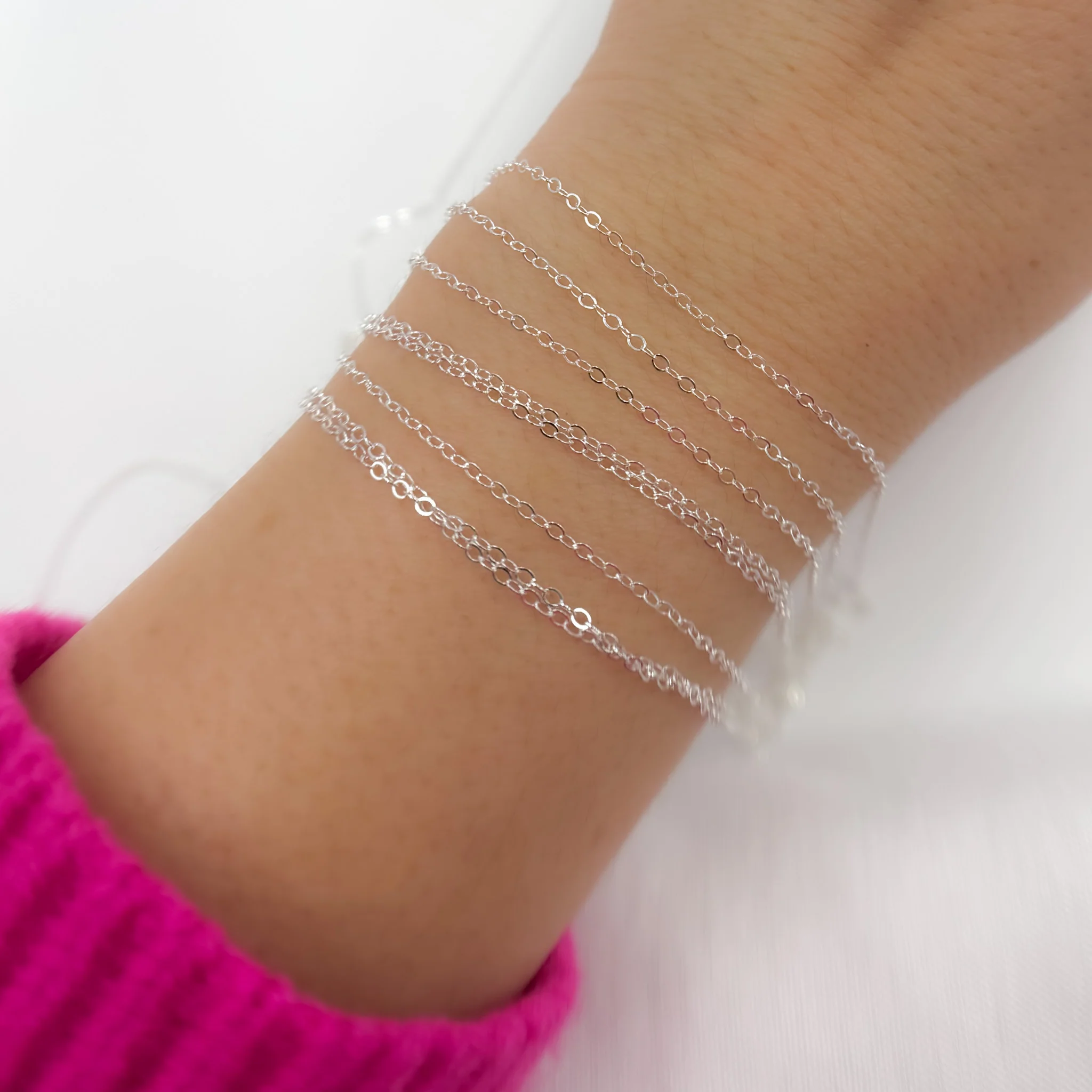 1020FSS. Sterling Silver Flat Cable Chain - Image 2